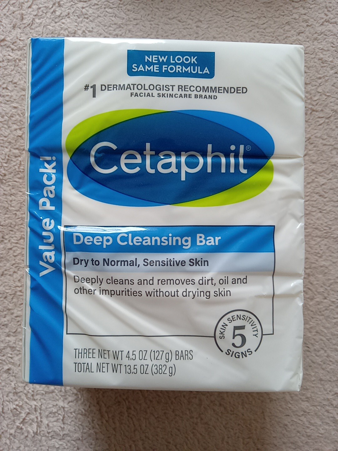 2 3-packs Cetaphil Gentle Cleansing Bar Soap Dry to Normal,Sensitive Skin 4.5 Oz