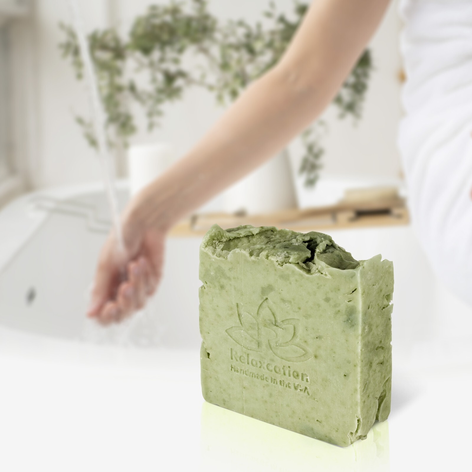 1 Vegan Natural Cold Process OLIVE OIL Soap Bar with 90% Organic Olive Oil