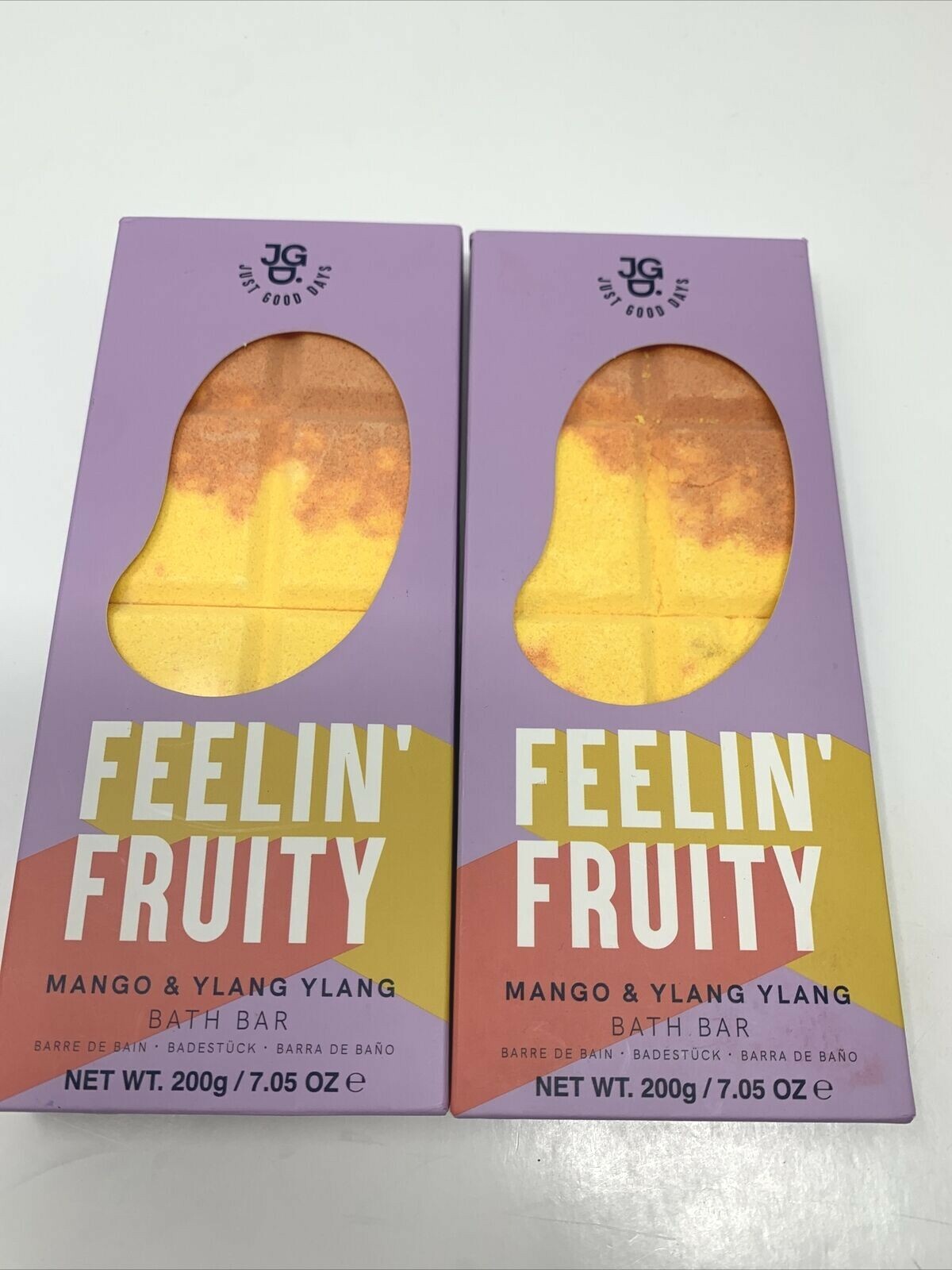 Feelin’ Fruity Mango Ylang Ylang Vanilla Lily Bath Bomb Bar 7.5 oz Pack of 2