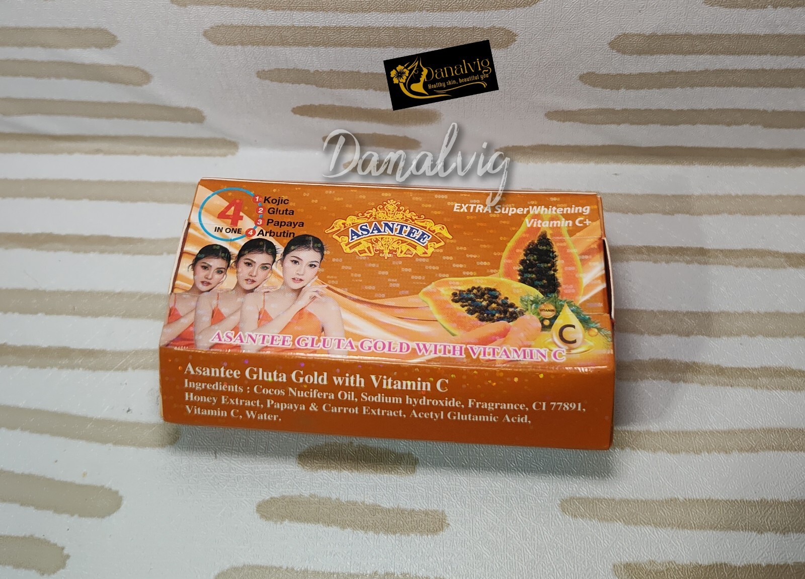 1pc x 125g Soap Vitamin C Gluta Gold Asantee Face And body Brightening Soap