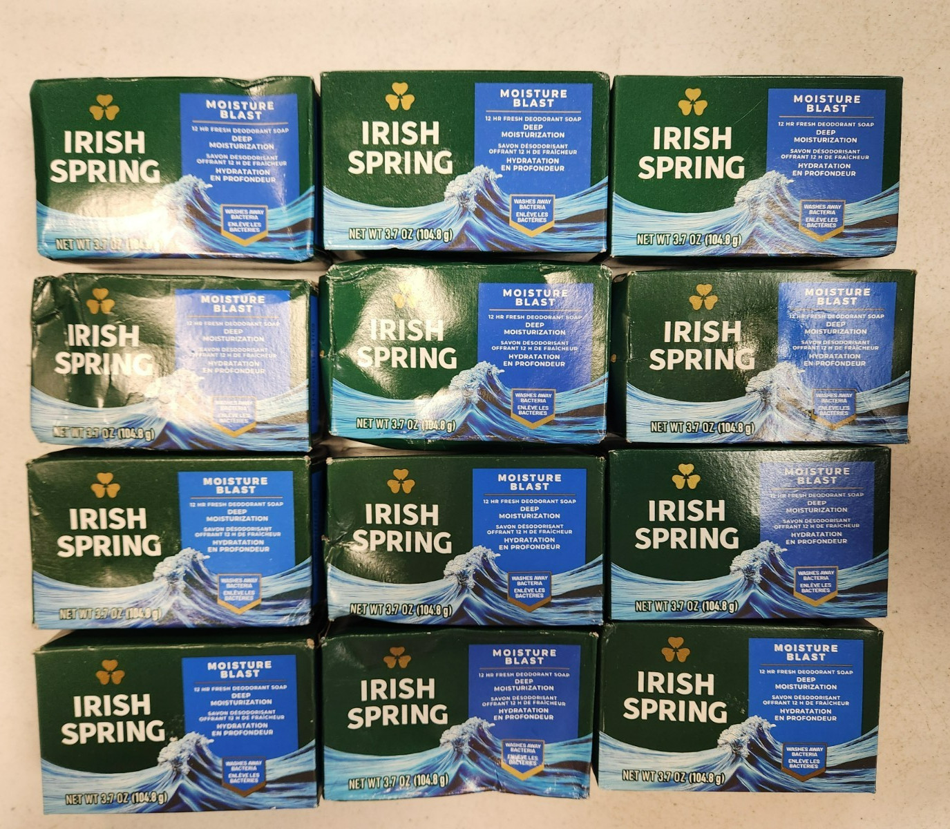 12 Bars: Irish Spring Moisture Blast Bar Soap, 3.7 oz. ea. W7B