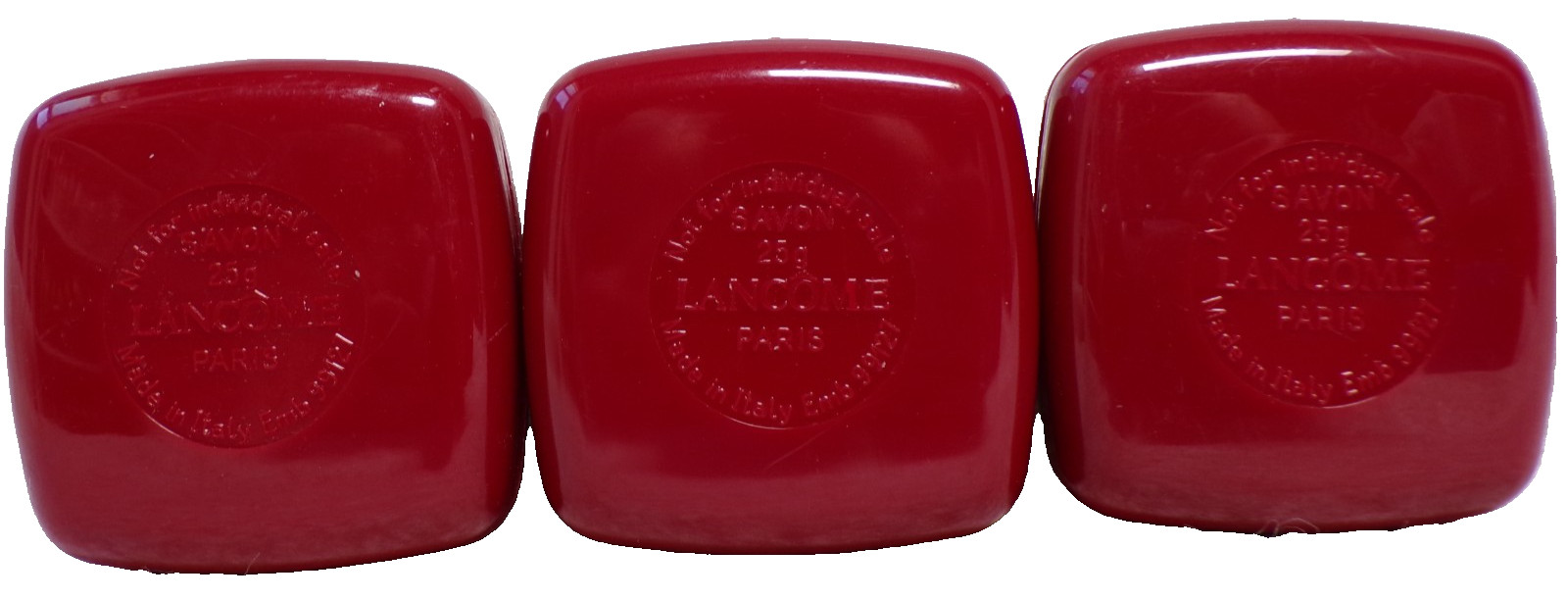 3 NEW LANCOME MINI HAND SOAP TRAVEL SIZE BARS + PLASTIC HOTEL SOFITEL HARD CASES