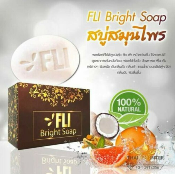 6x FLI Bright Soap Whitening Skin Legendary 9 Thai Herbal Face Body Health