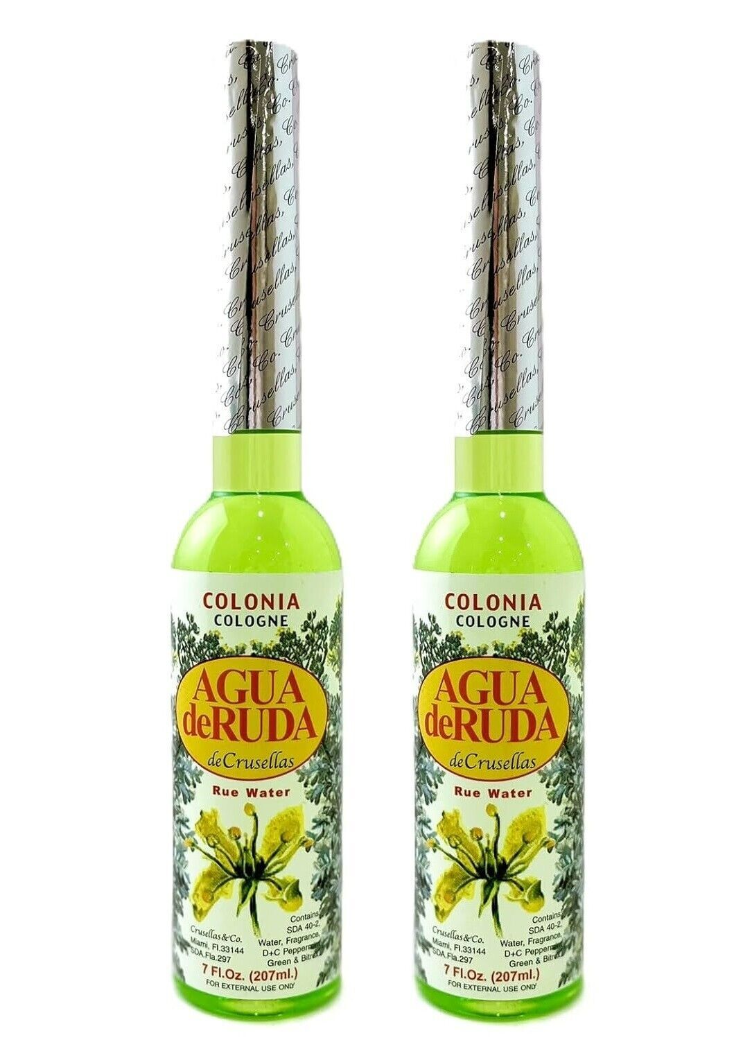 2-Pack Crusellas Rue Water (Agua de Ruda) Splash Cologne 7 Fl. Oz LIQ101