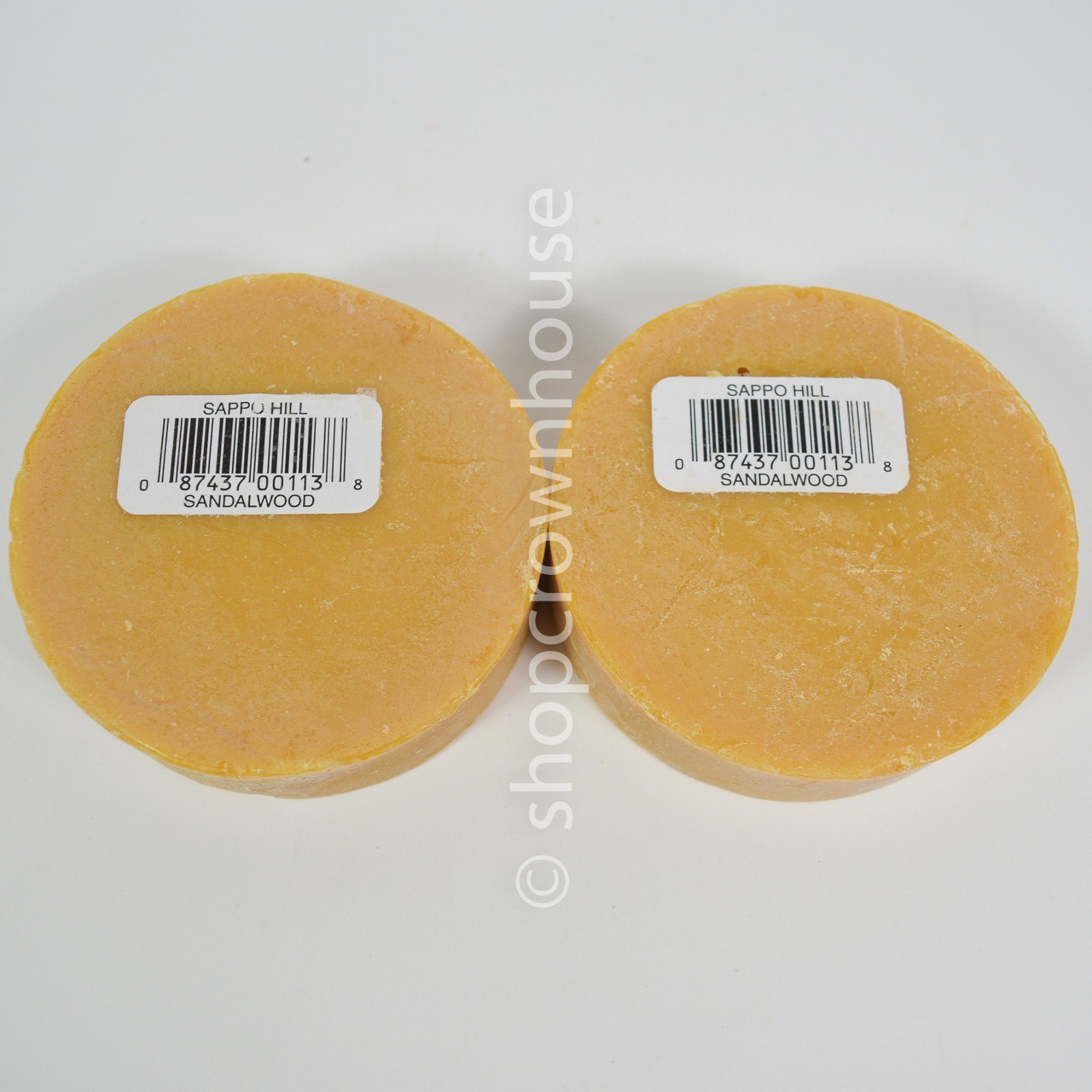2 Sappo Hill Soapworks Glycerine Round Bar Soap SANDALWOOD 3.5 oz