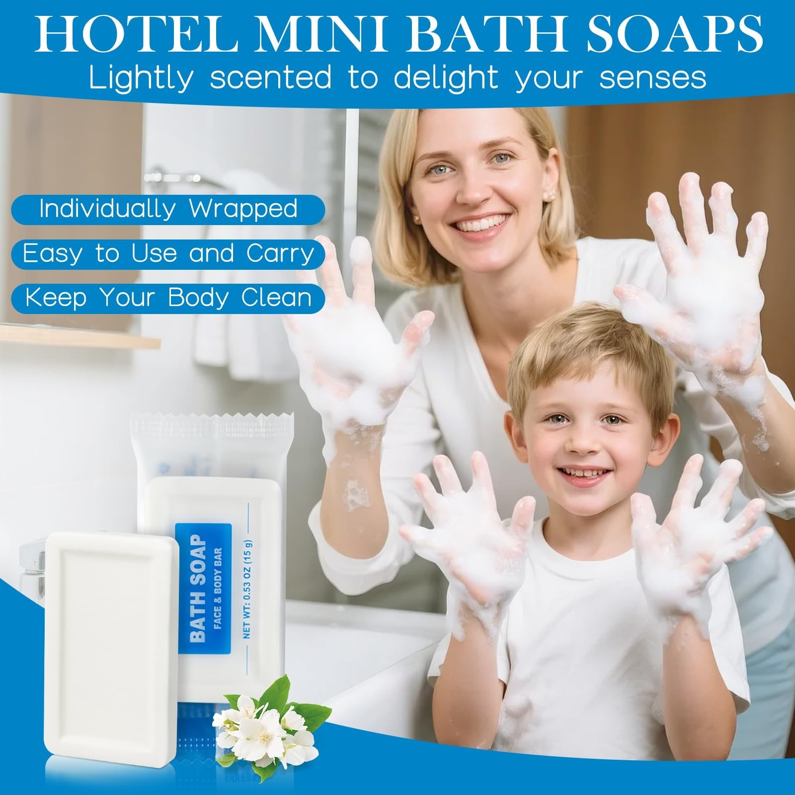 10 Pack Mini Travel Size Bar Soap Bulk,0.53 oz/15 grams Individually Wrapped …