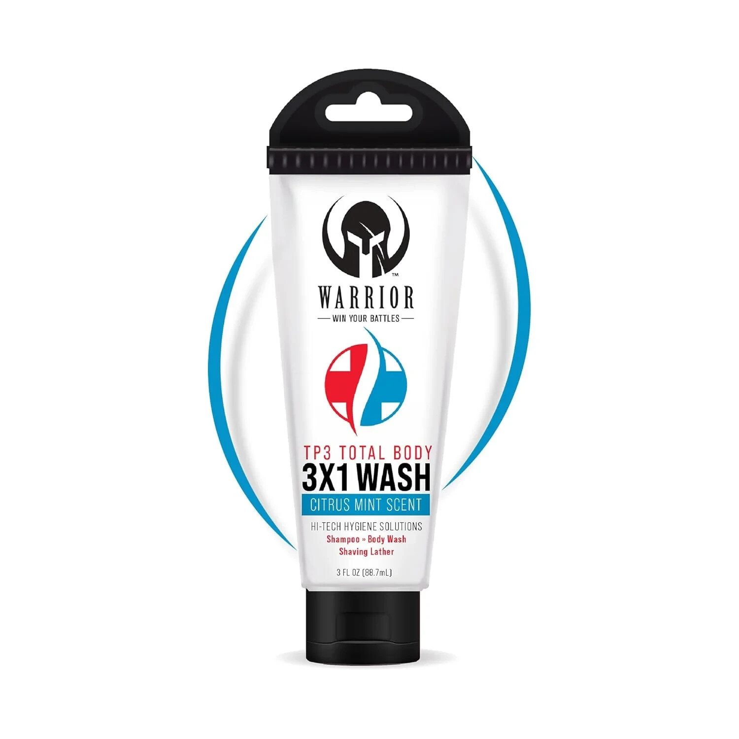 Warrior 3 in 1 Body Wash For Men Women Travel Size Liquid Soap Citrus Mint 6Pack