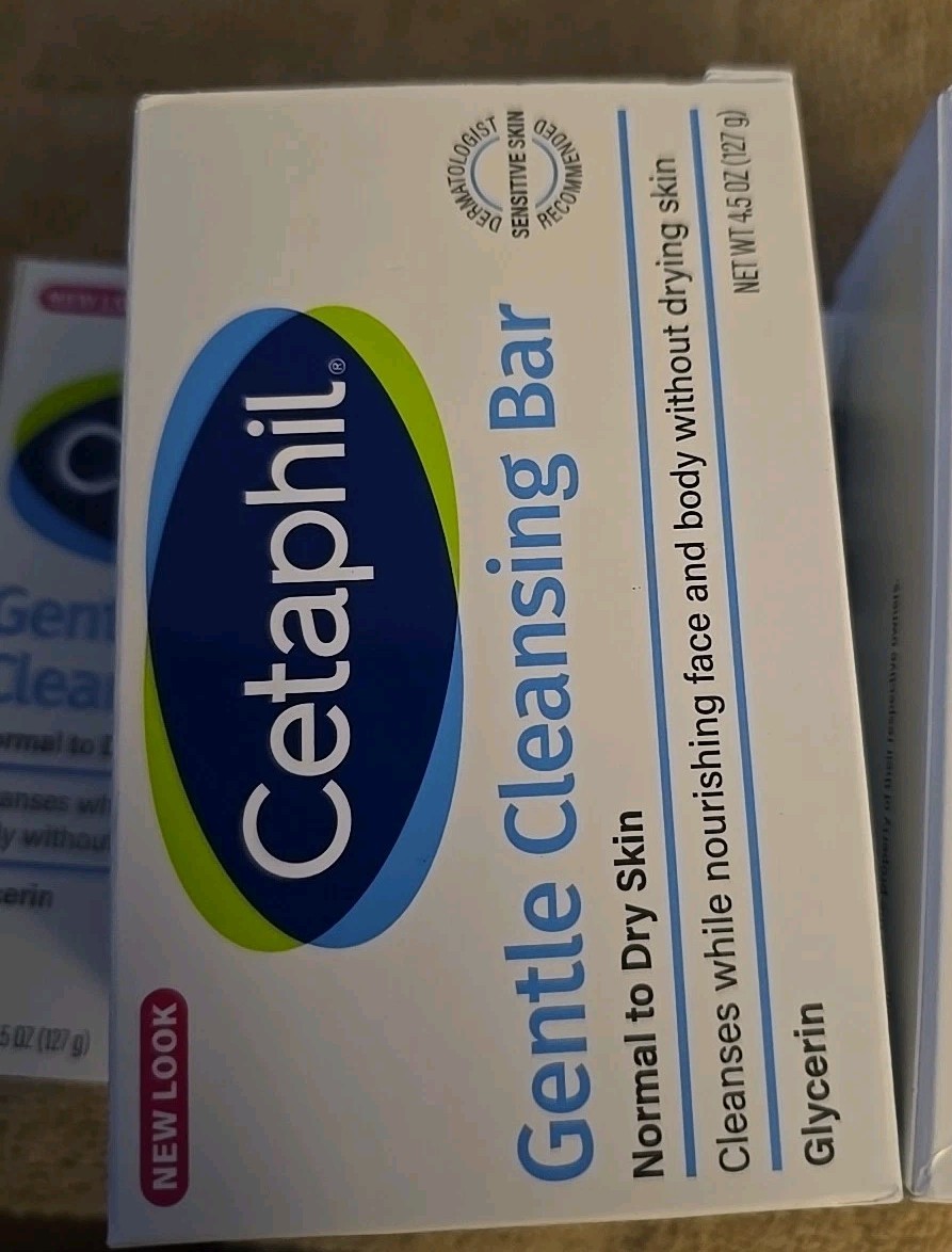 5 Pc CETAPHIL Gentle Cleansing Bar for Dry Sensitive Skin 4.5 oz (L5)
