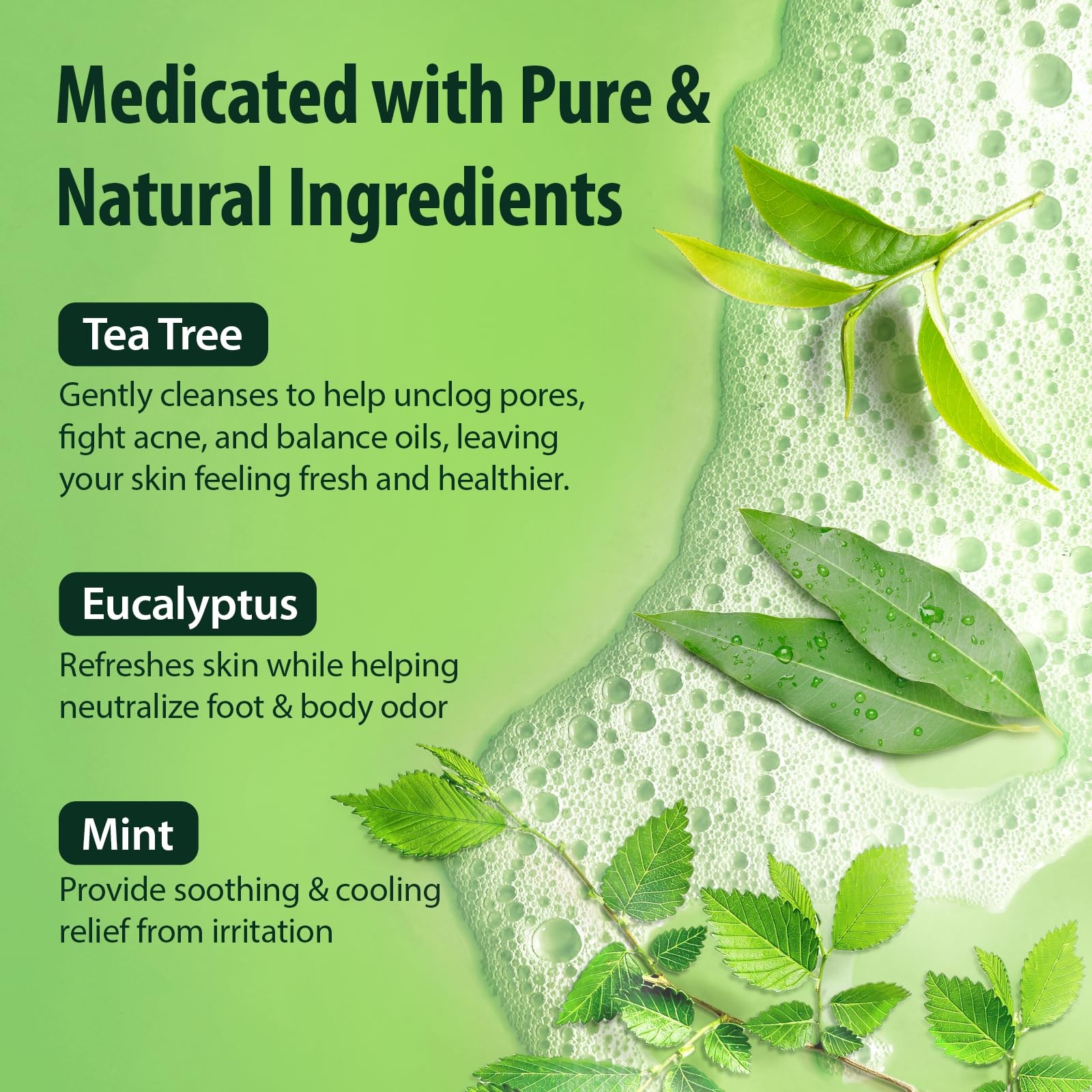 Antifungal Soap and Antibacterial Body Wash – Body Acne Wash, Tea Tree Soap with