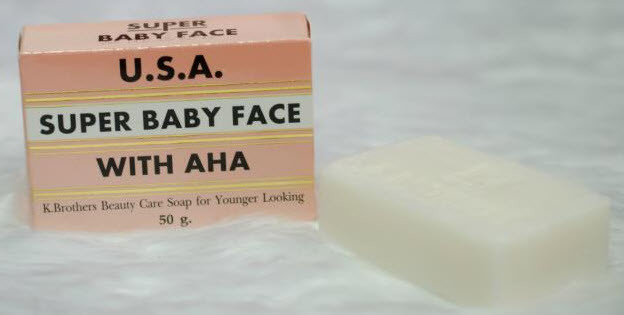 3 X USA SUPER BABY FACE WITH AHA WHITENING SOAP BY K.BROTHERS 50 G