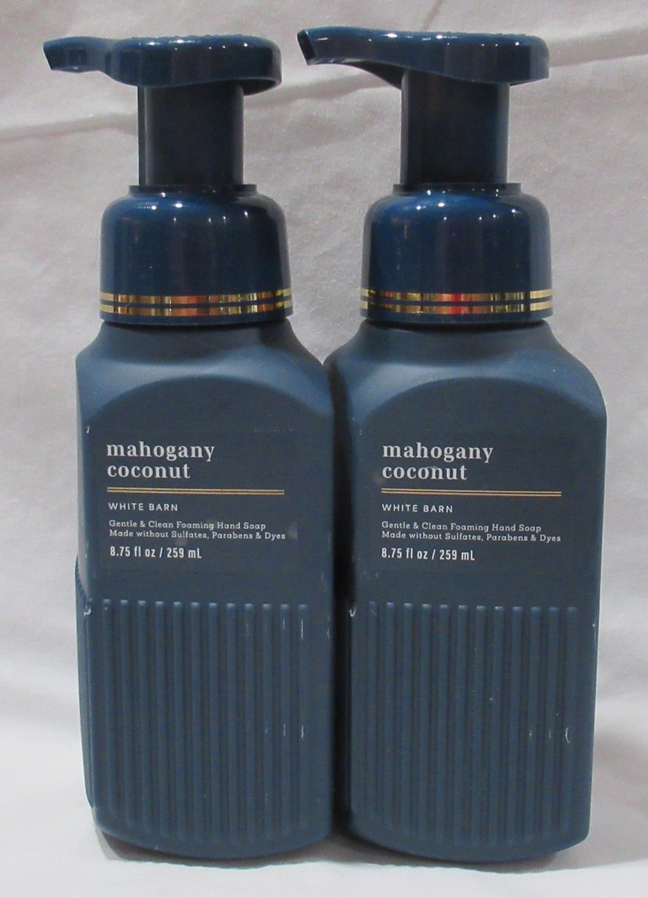 White Barn Bath & Body Works Foaming Hand Soap Lot Set of 2 MAHOGANY COCONUT