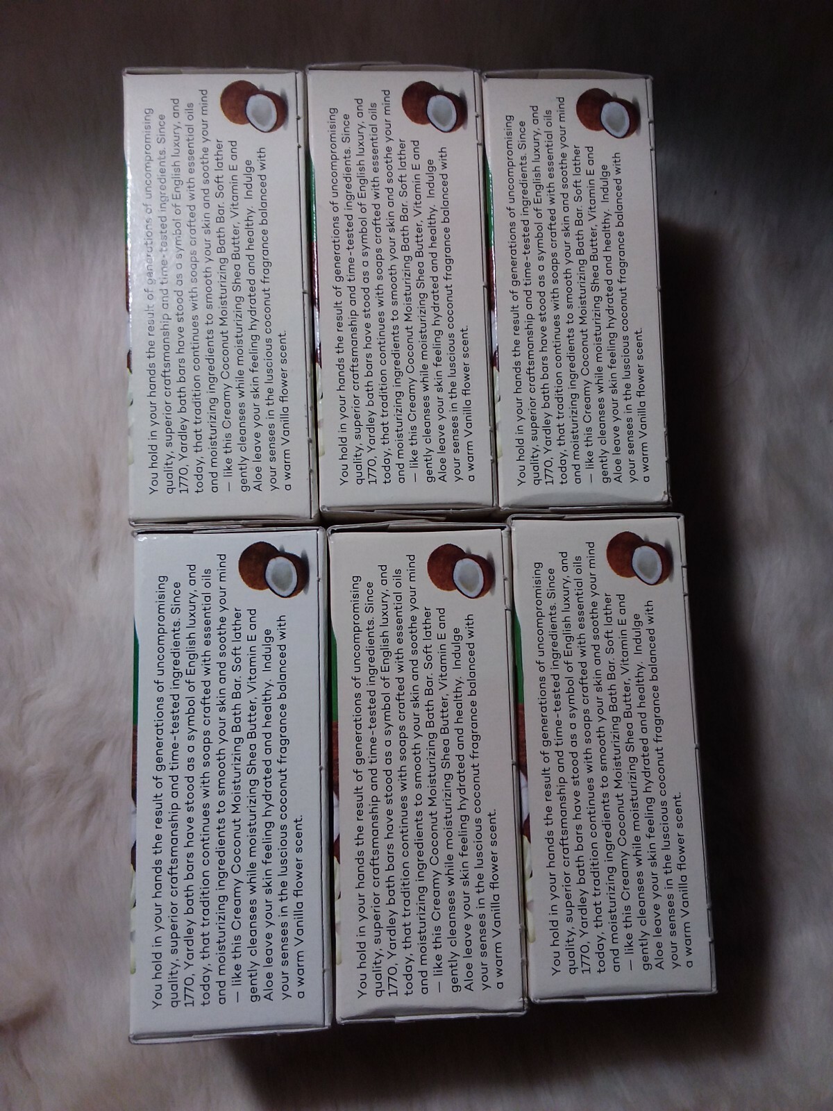 Yardley London Soap Creamy Coconut Moisturizing Bath Bar 6 bars 4.25oz/120g