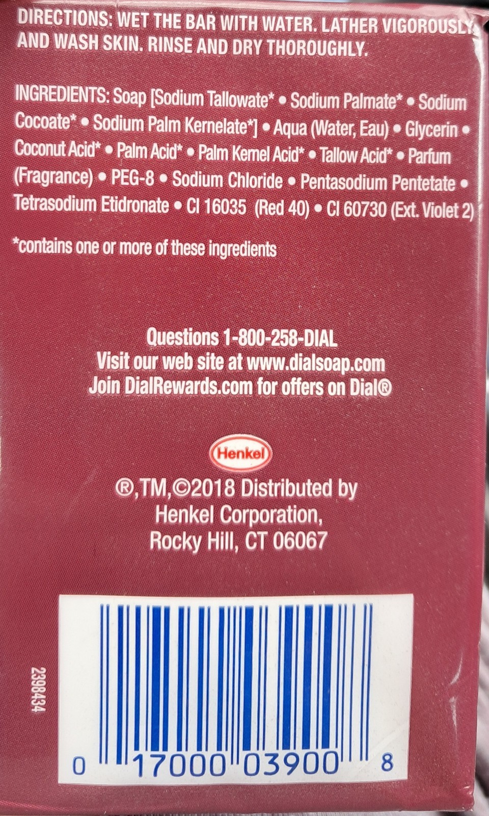 Dial Glycerin Soap Bars Power Berries Raspberry Pomegranate 3 Pk 4oz Bars “Rare”