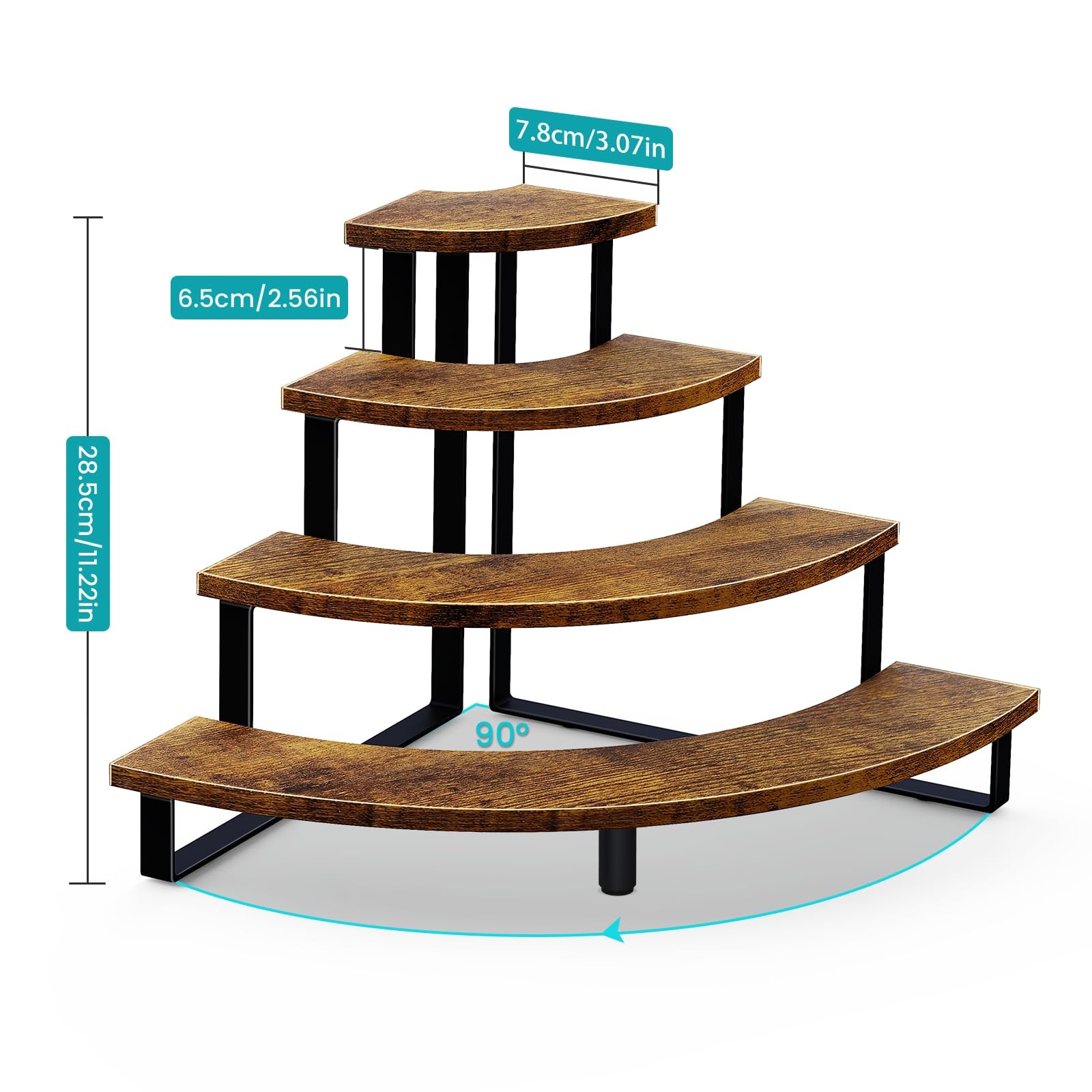 ELITEROO Tiered Display Stand, Wooden Display Risers, 4 Tier Display Shelf for V