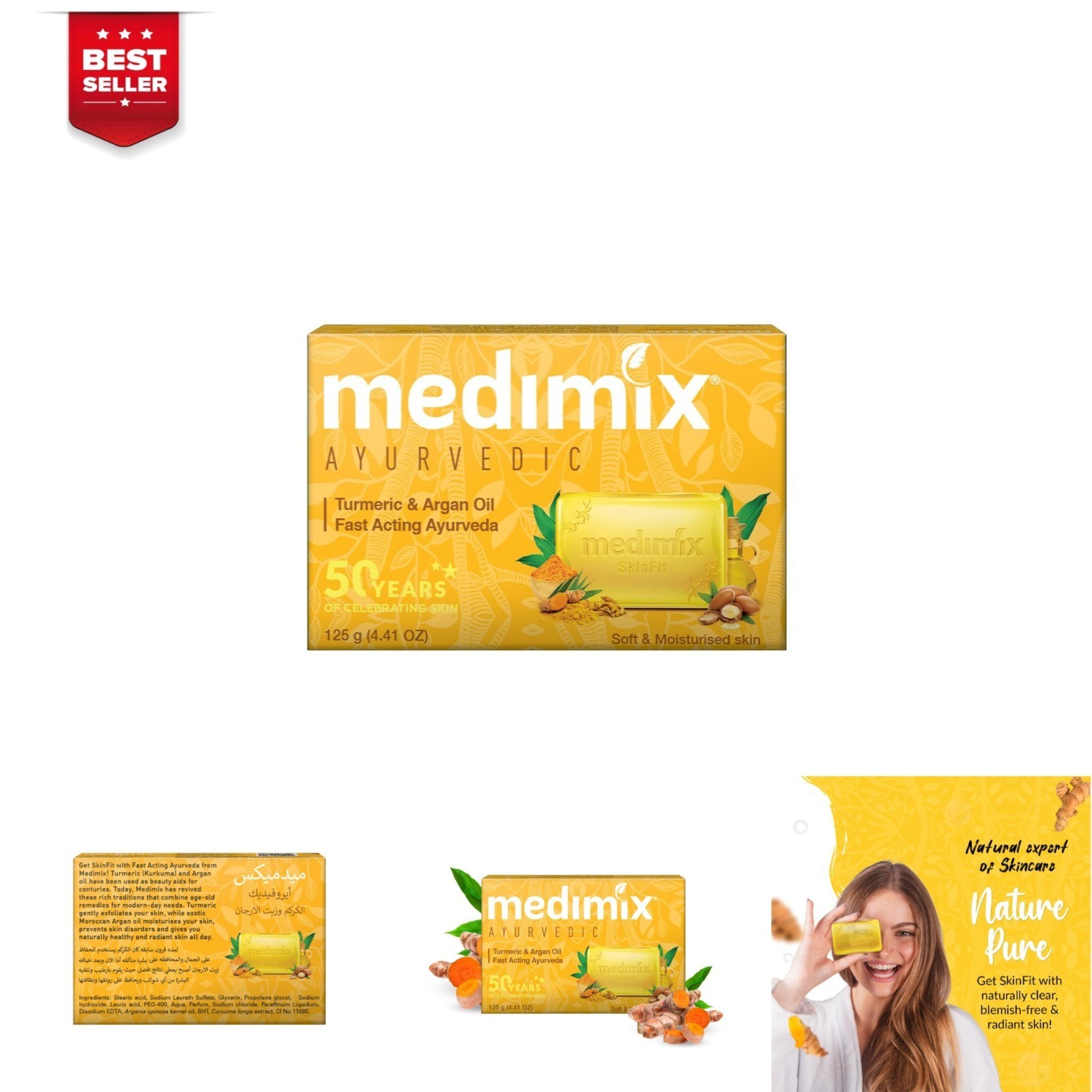 Medimix Ayurvedic Turmeric & Argan Oil Soap 115g – Skin Hydration