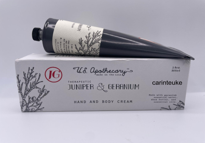 U.S. APOTHECARY Therapeutic Juniper & Geranium Hand & Body Cream – 3.4 oz 100 ml