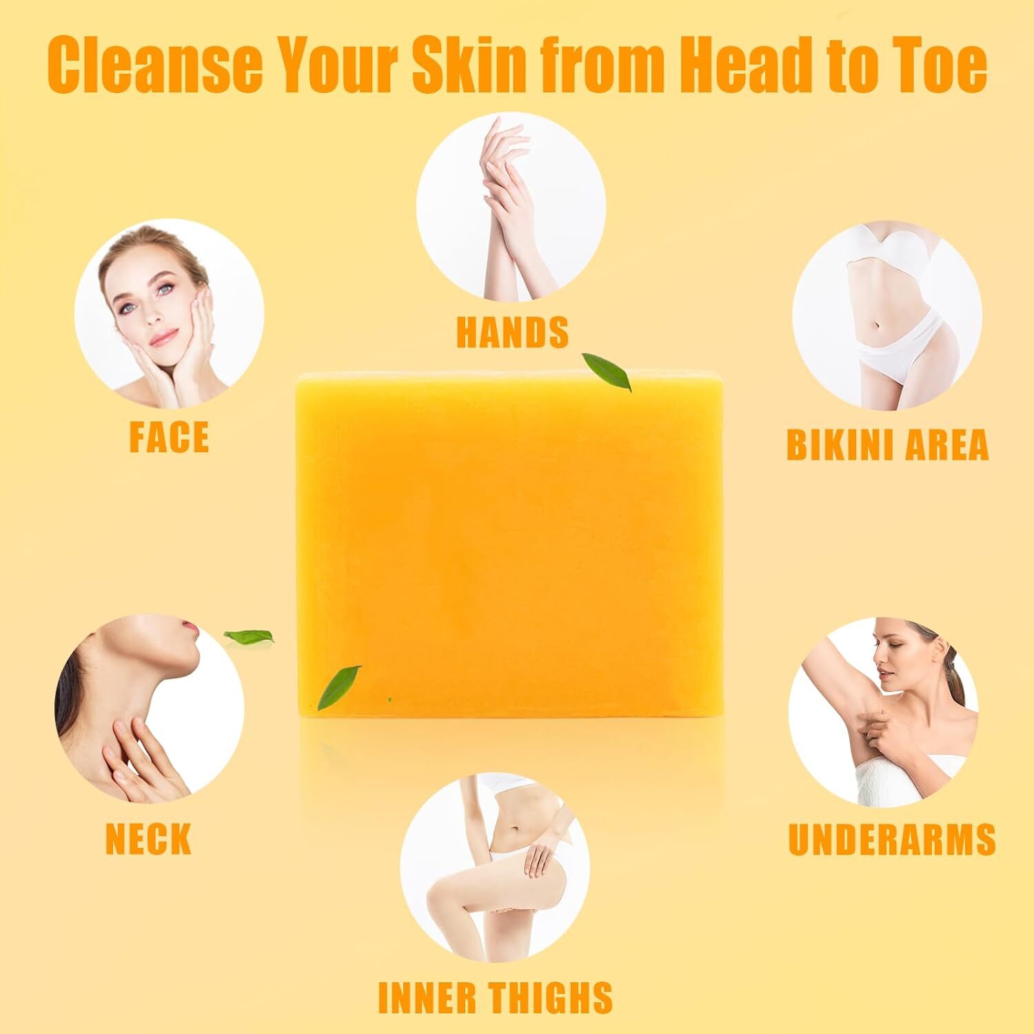 3 Pack Turmeric Soap Bar for Face, Body Cleanser, Organic Turmeric Soap Handmade