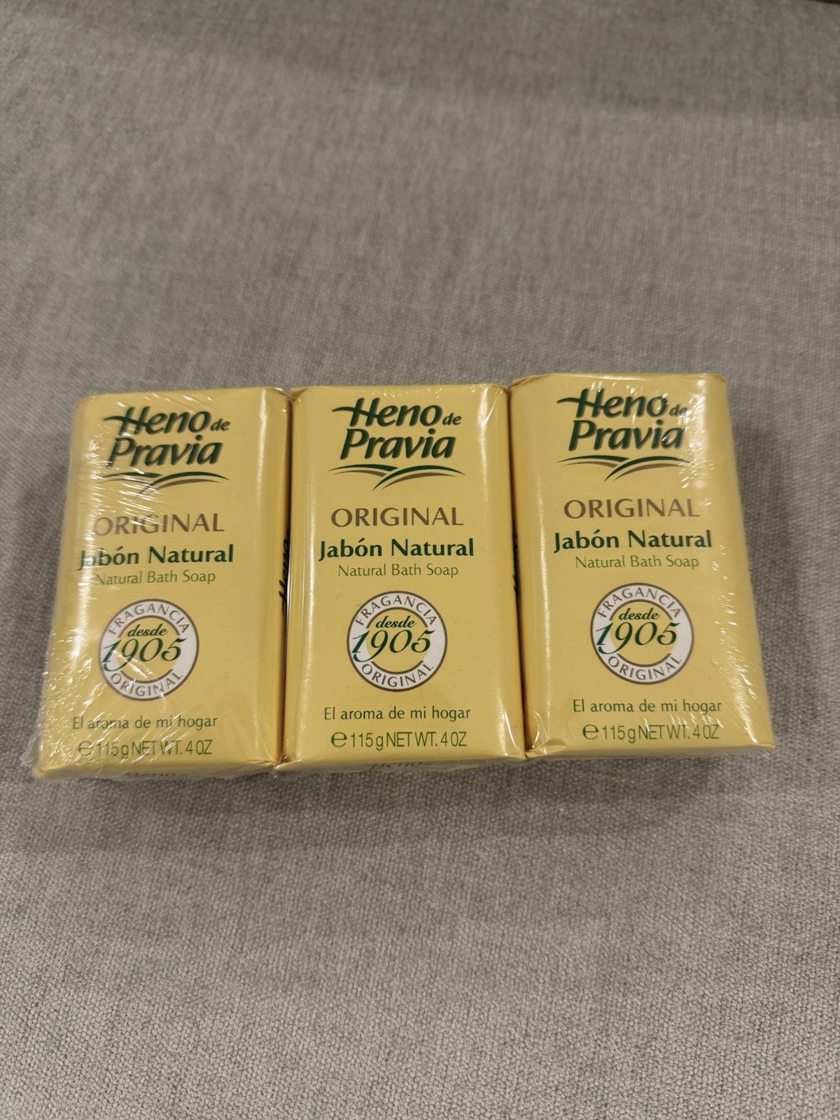 Heno de Pravia Original Natural Bath Soap Moisturizing 3 Pack 4.0 oz Each