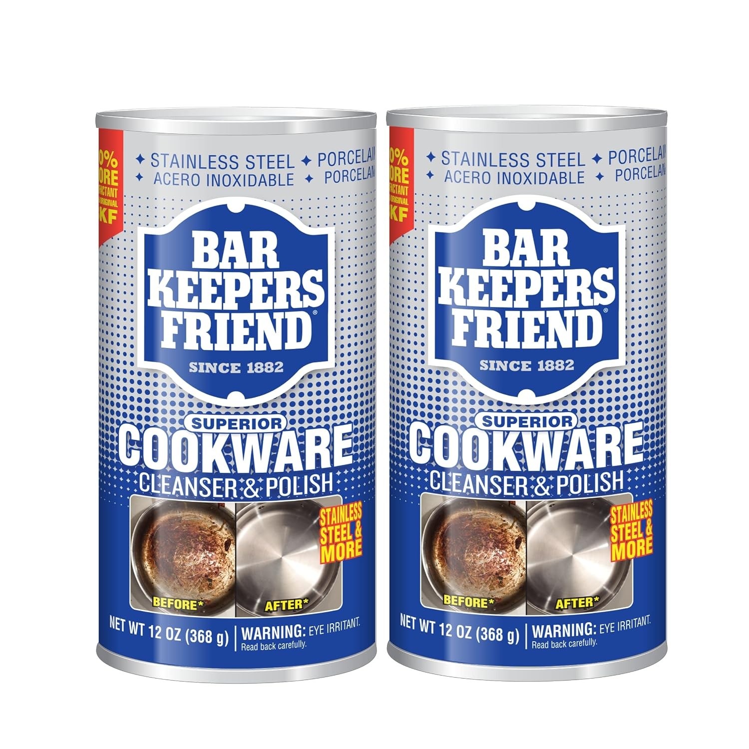Bar Keepers Friend Stainless Steel Cookware Cleaner & Polish 2 x 12 oz