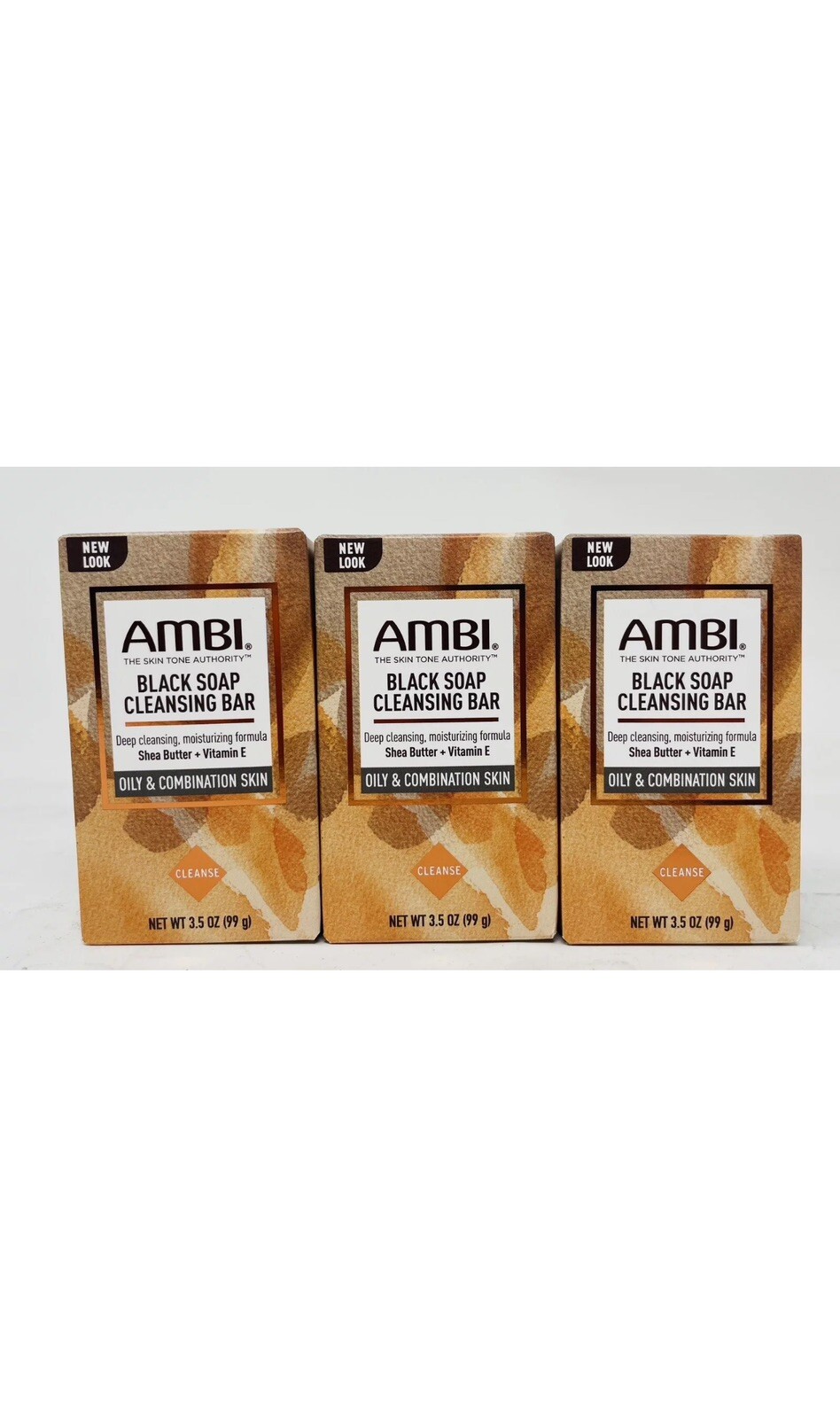 PACK OF 3 AMBI Skin Care Soap Black soap With Shea Batter 3.5 oz FREE SHIPPING