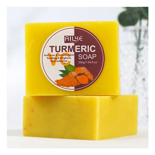 Turmeric Soap with Ginger, Vitamin C and Olive oil for all skin type (200g Bar)