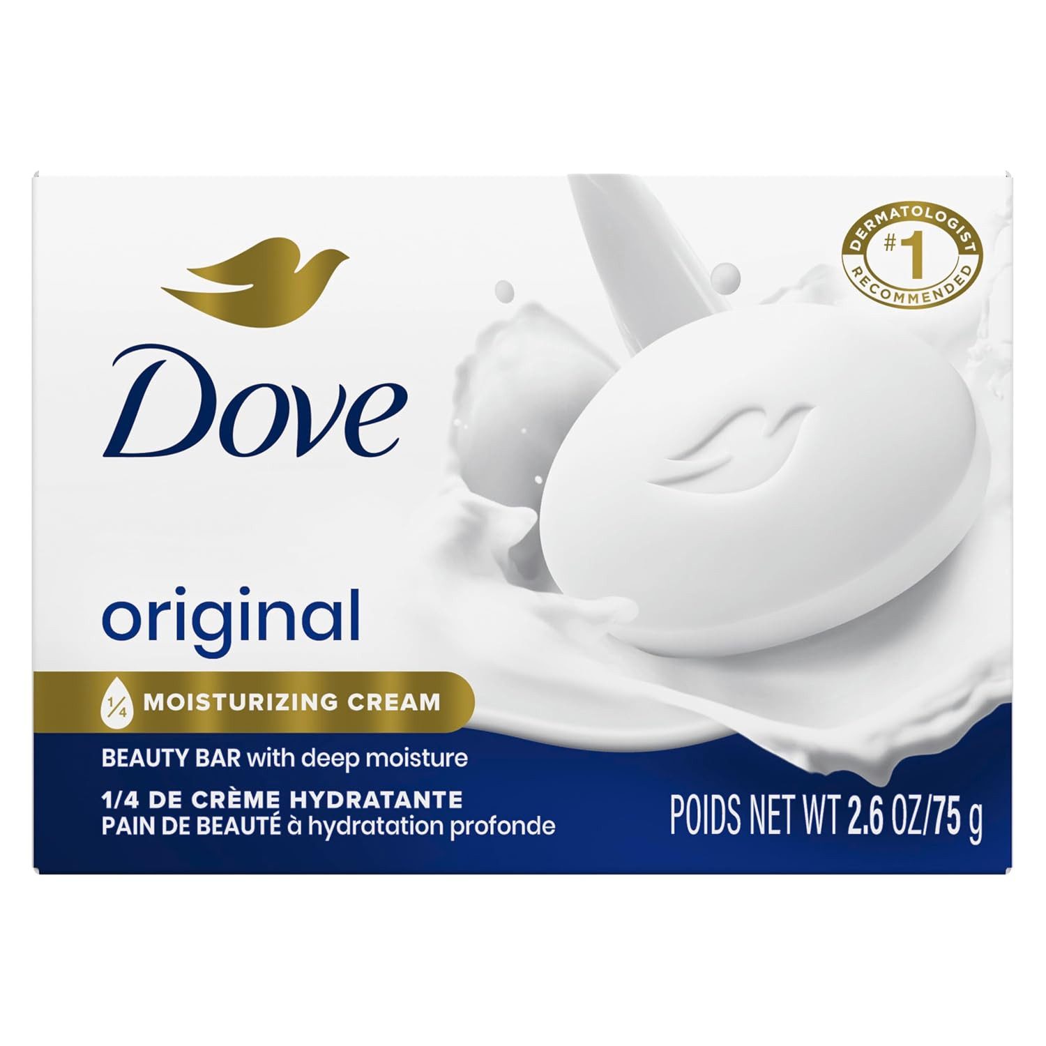 Dove Beauty Bar Soap Original, Pack of 36 for Soft, Smooth Skin, with 1/4 Moistu