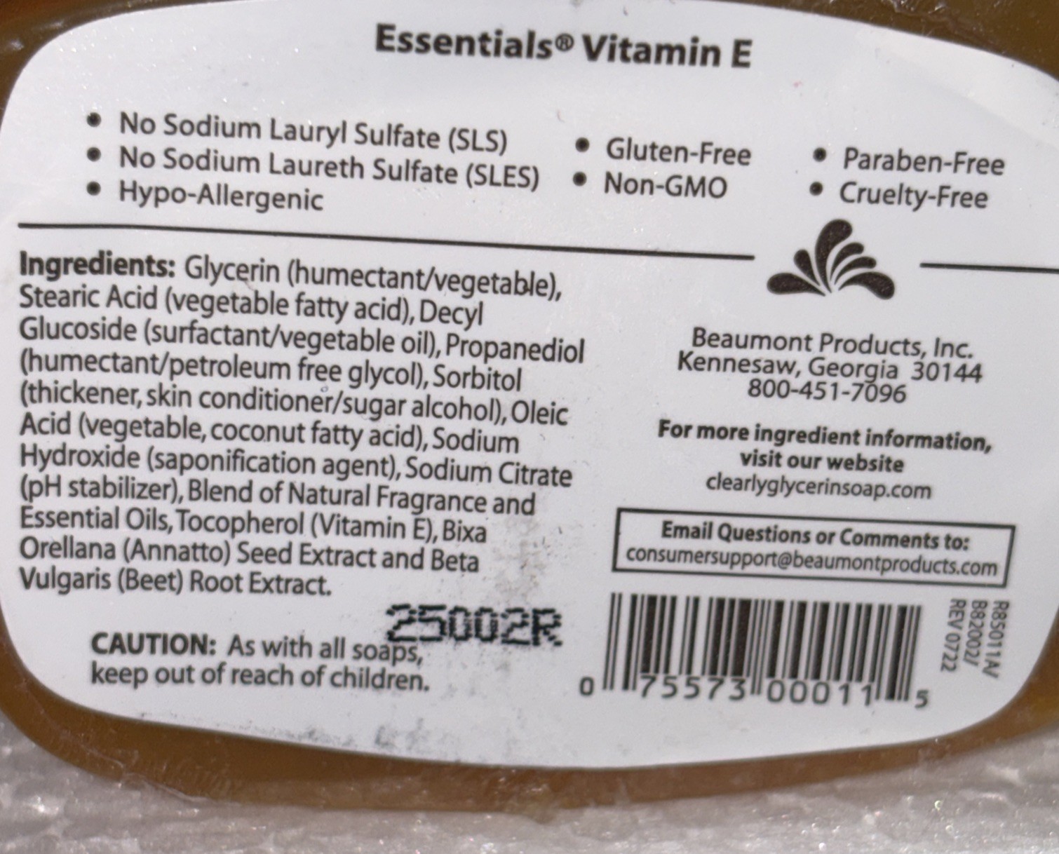 Clearly Natural Essentials Vitamin E Glycerin Soap