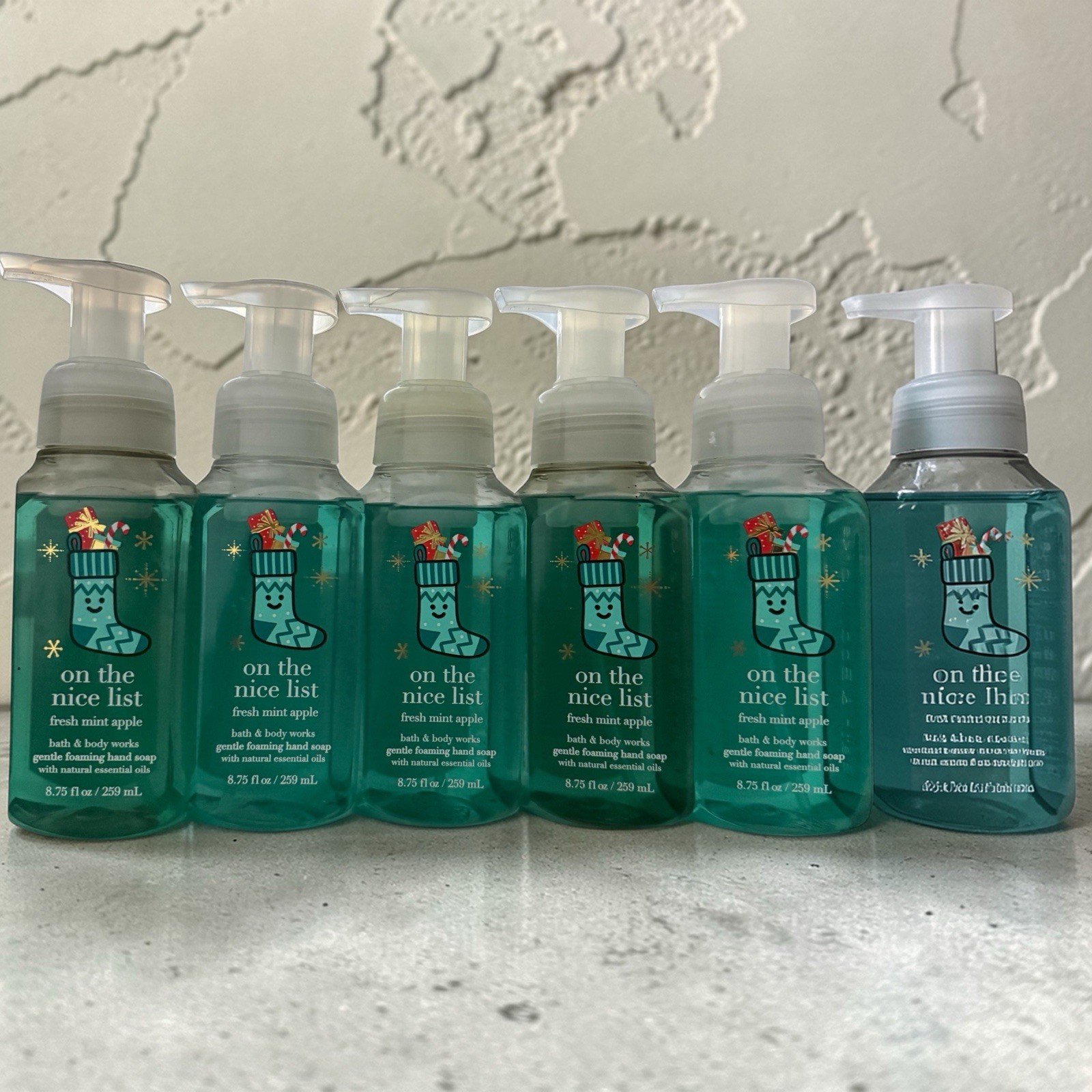 6 New FRESH MINT APPLE 🍏 BATH & BODY WORKS GENTLE FOAMING HAND SOAP