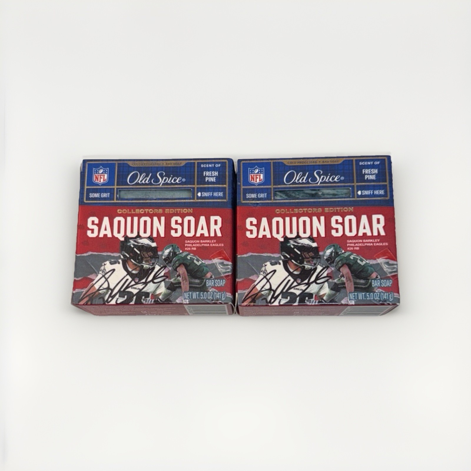 Old Spice Collectors Edition Saquon Soar Fresh Pine Bar Soap 5oz Lot of 2 NEW