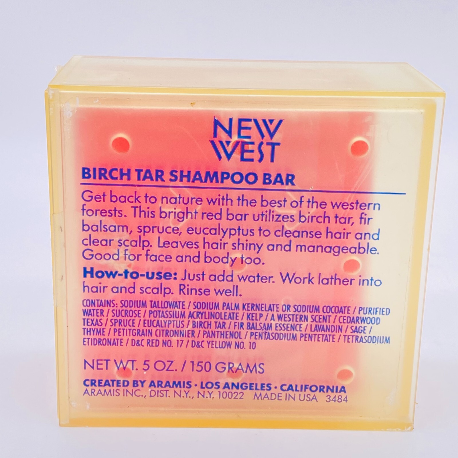 Vintage Aramis New West Birch Tar Men’s Shampoo Soap Bar 5 Oz Discontinued NEW