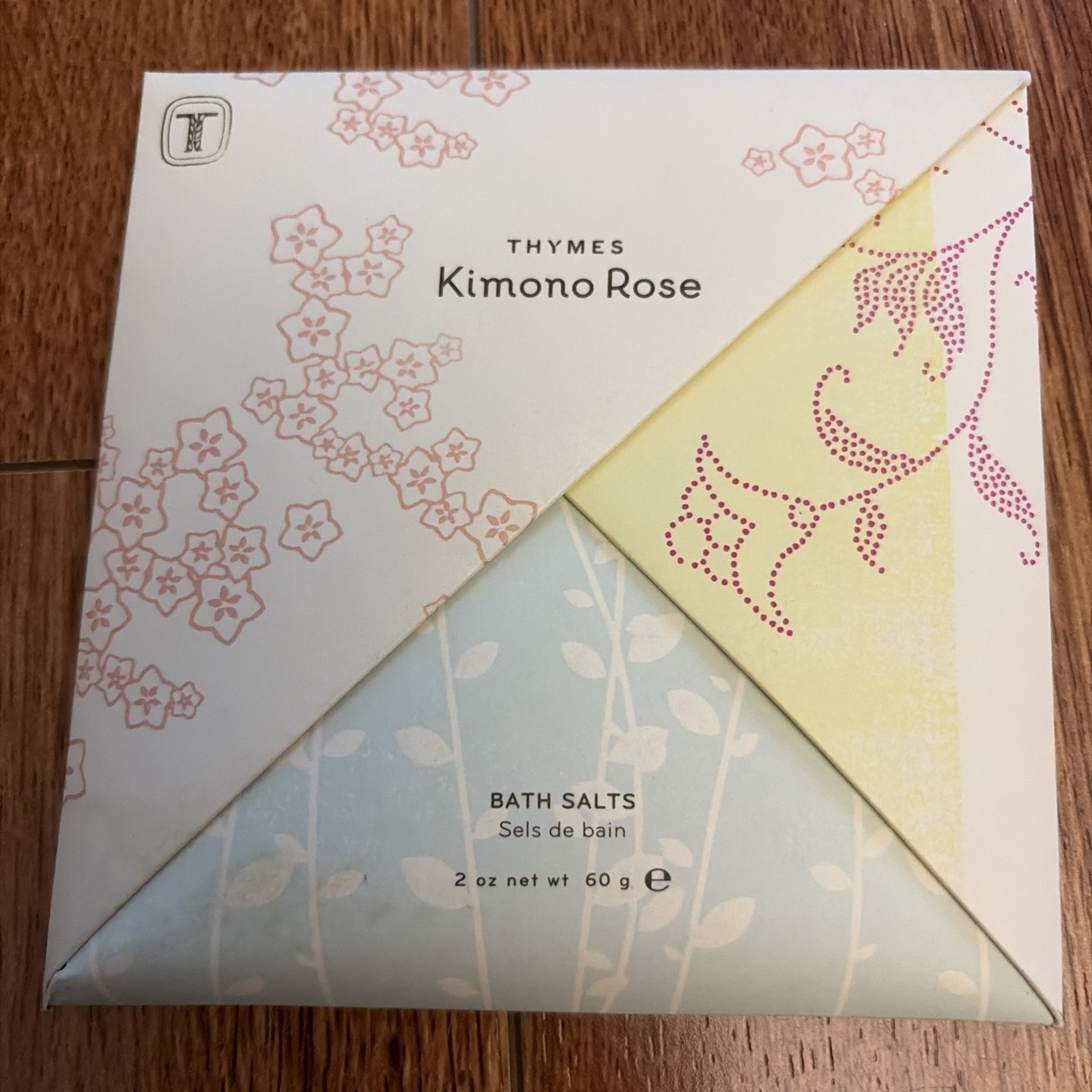 Thymes Bath Salts, 2 oz, Kimono Rose, New with Vitamin E