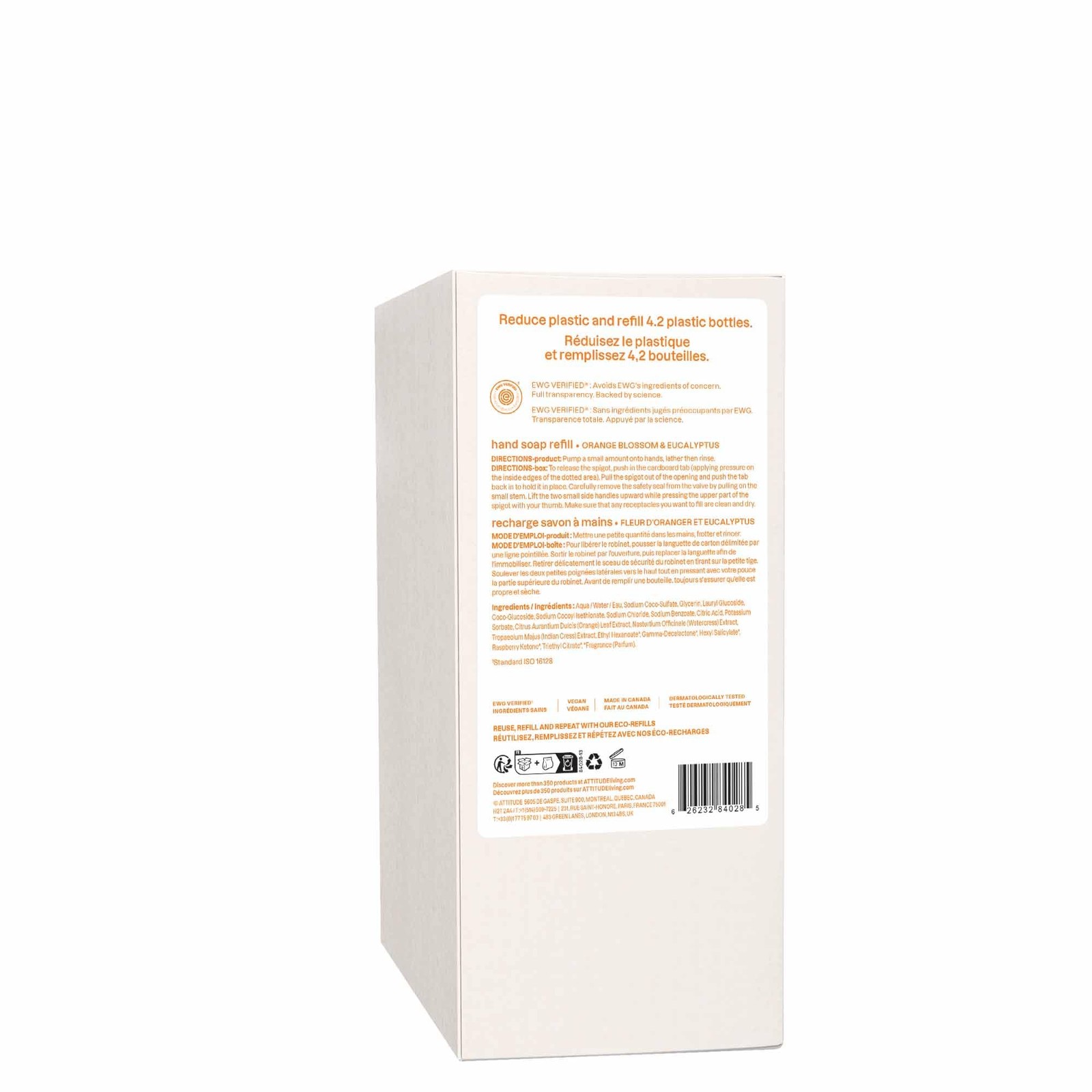 ATTITUDE Liquid Hand Soap, EWG Verified, Plant and 67.6 Fl Oz (Pack of 1)