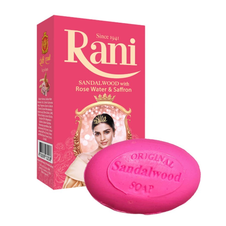 Rani Ayurveda Herbal Sandalwood Rose Water & Saffron Soap|Free Shipping