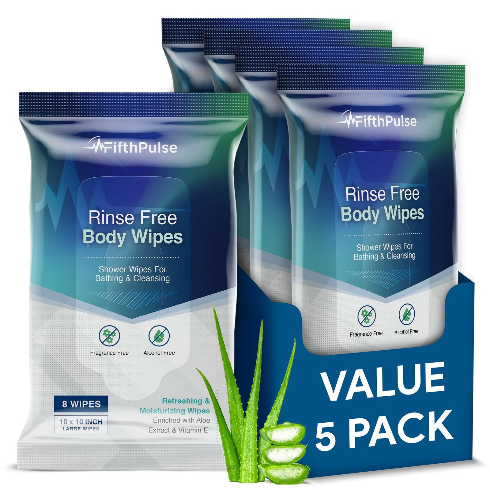 XL Adult Body Wipes Travel Cleansing Wipes 10×10 Large 40 Pack