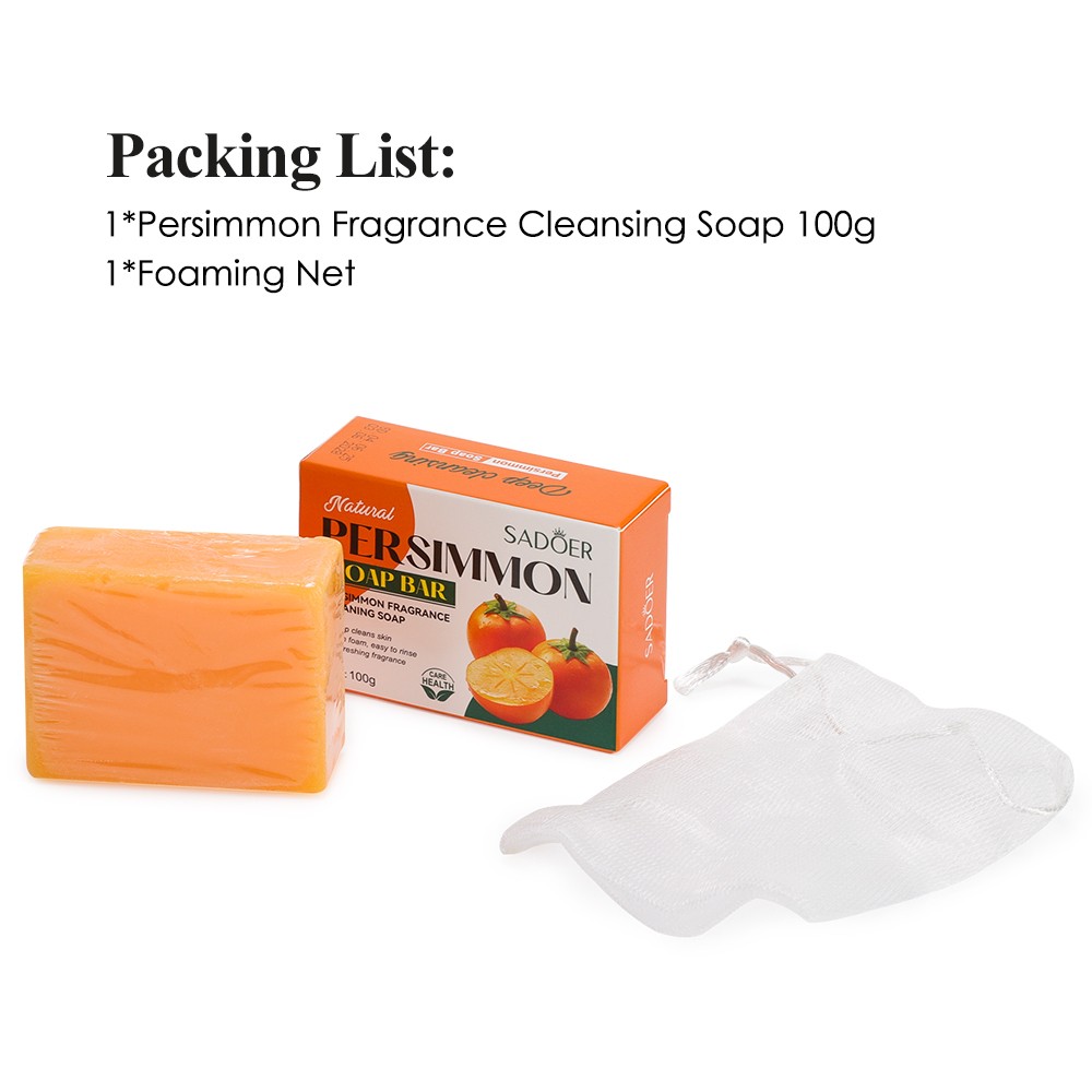 2 PCS Natural Persimmon Soap Bar for Body Odor Control, Organic Body Wash Soap