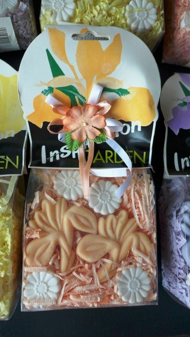 Flower Coconut Oil Garden Soaps in a Cute Package Yellow, Orange or Purple