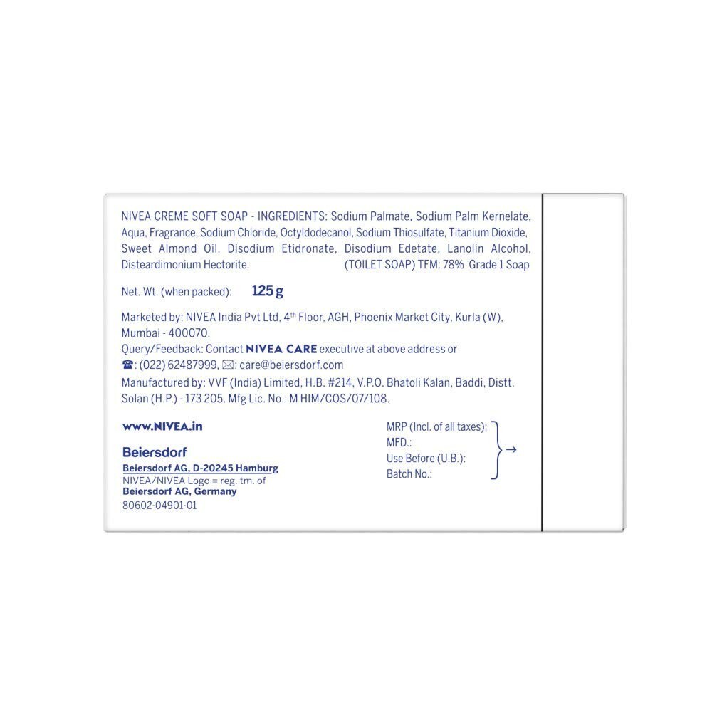 NIVEA Soap Creme Soft For Hands And Body 125g Each BUY 2 GET 2