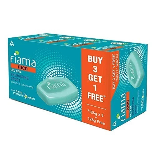 Fiama Men Sport Gel Bar 4x125g Ginseng Lemongrass Moisturizing Soap