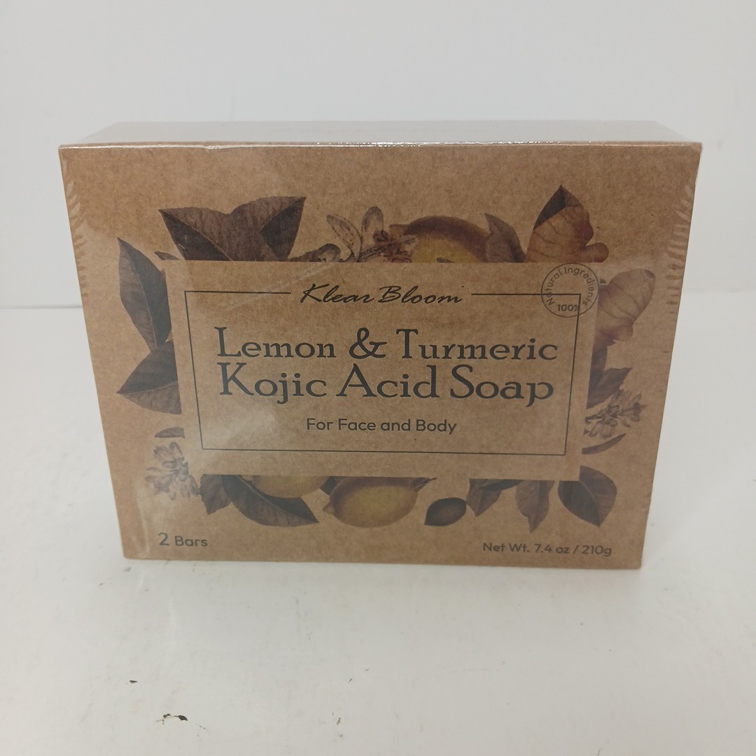 Klear Bloom Turmeric Glow Soap Bar Lemon & Kojic Acid Removing Dark Spot 2 Pack