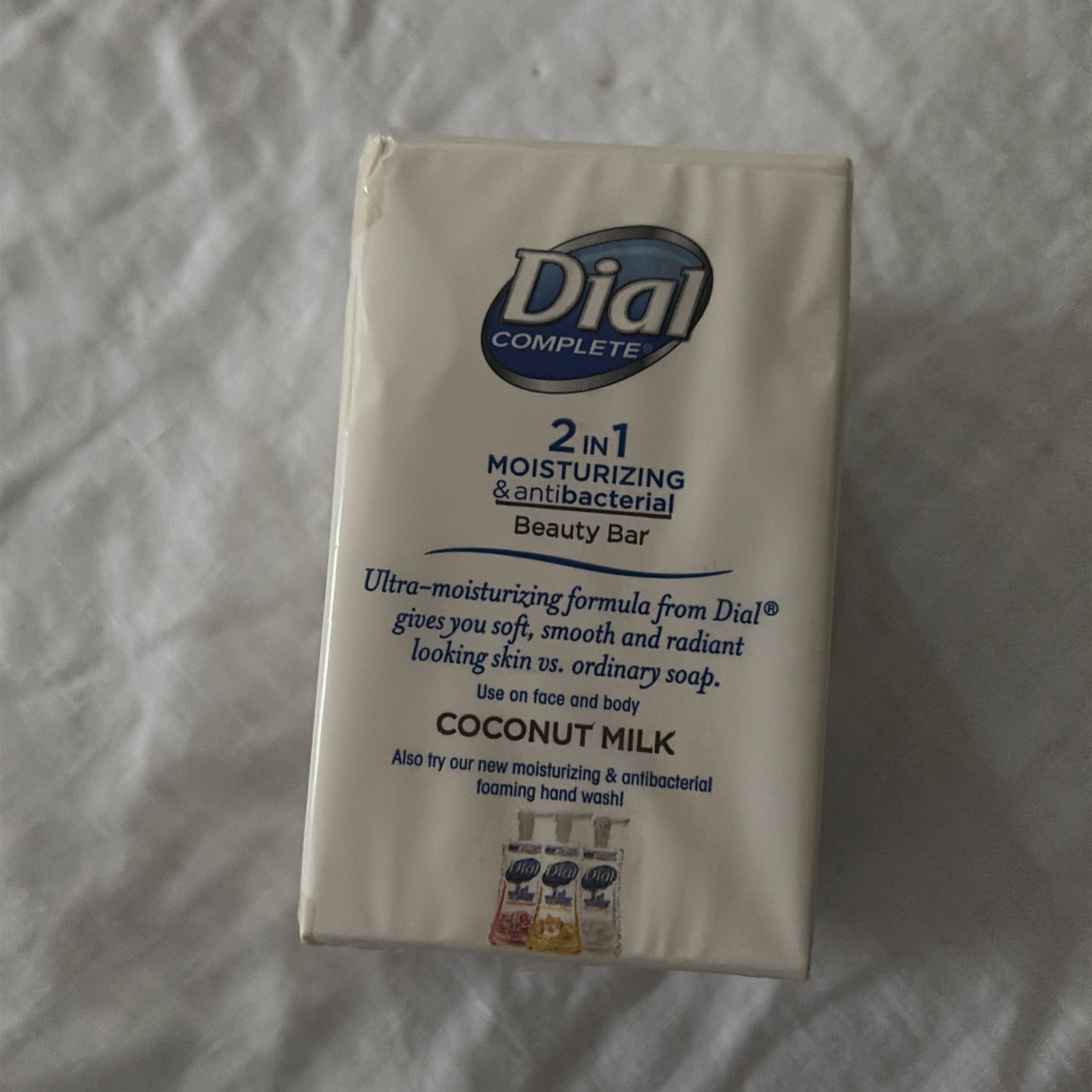 Dial Complete Beauty Bar Coconut Milk Antibacterial Soap 2 Bars NEW