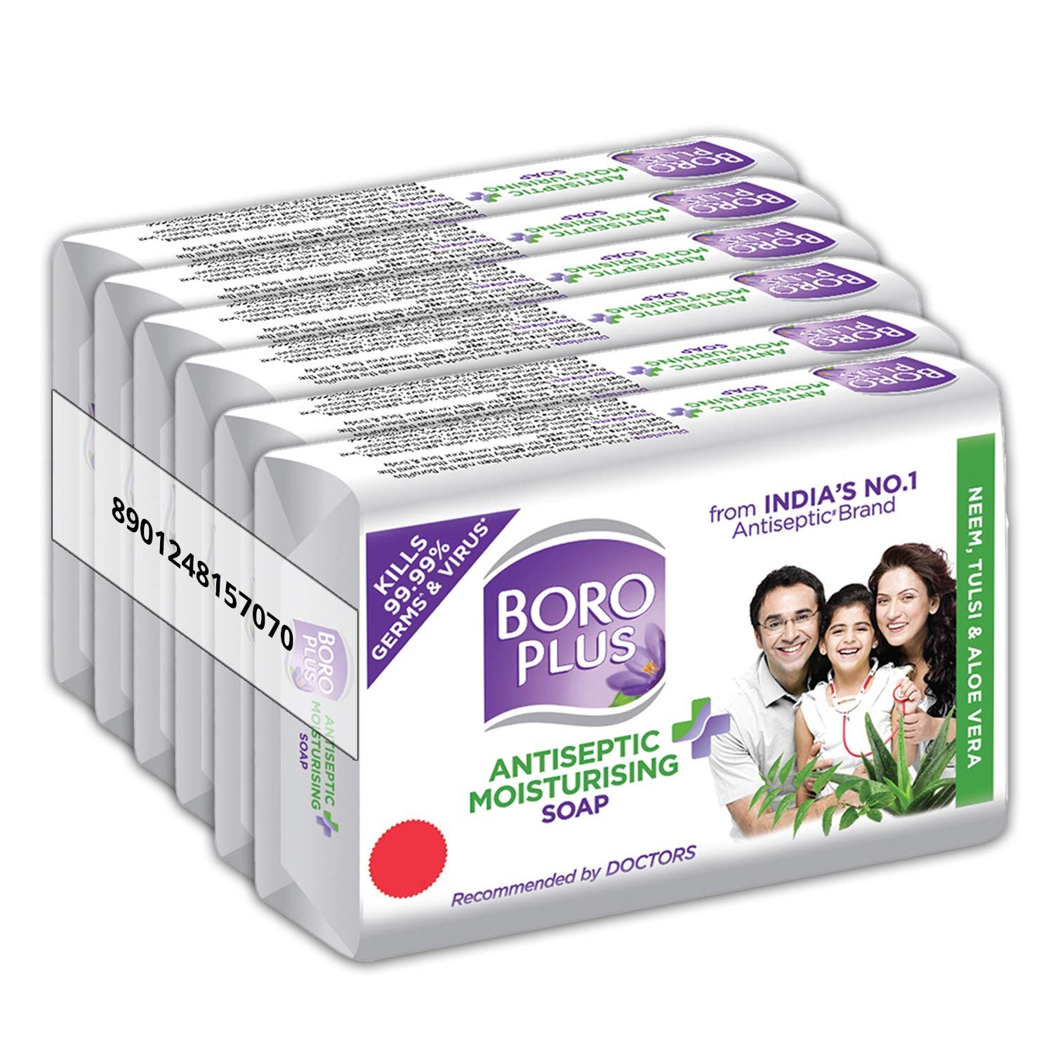 Antiseptic & Moisturising Bathing Soap 99% Germ And Virus Protection (Pack of 6)