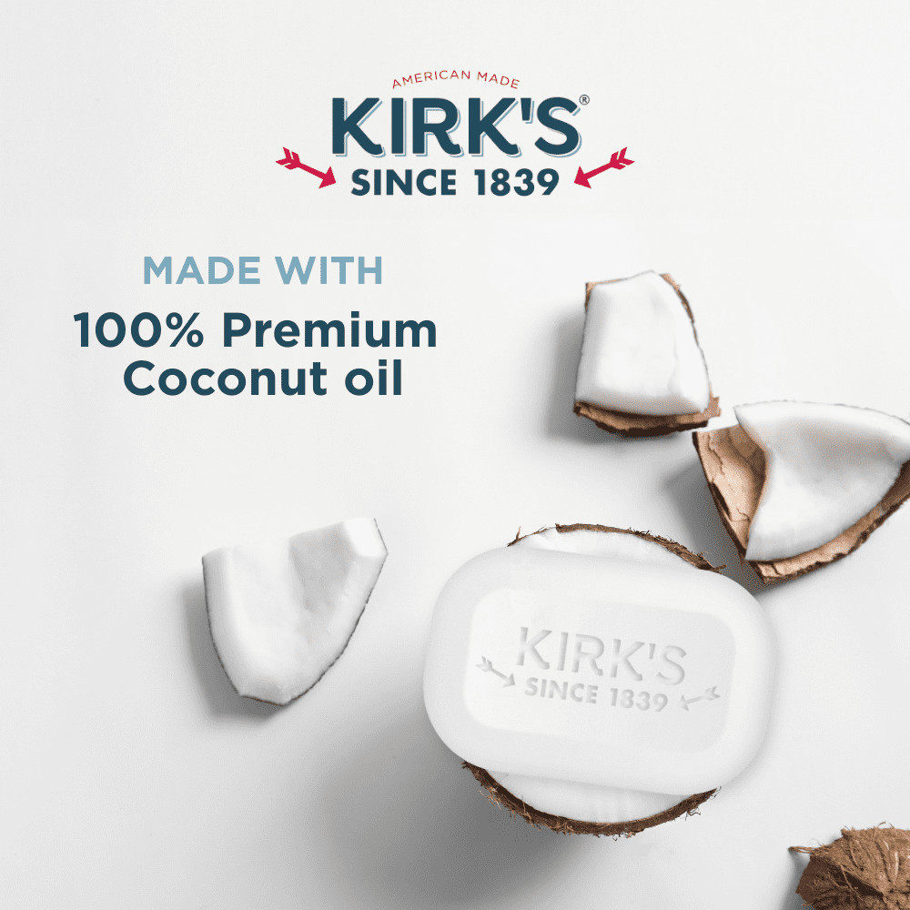 Kirk’s Castile Soap, Premium Coconut Oil, Original Fresh Scent, 4oz Bars, 16Pack