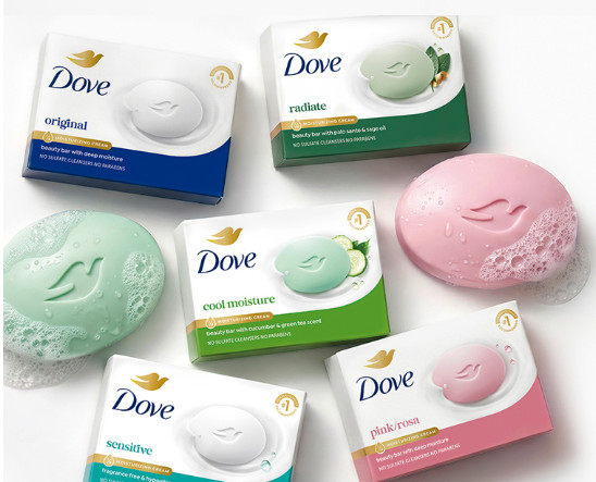 Dove Relaxing Lavender Beauty Bar with Lavender and Chamomile Scent 3.75 Oz