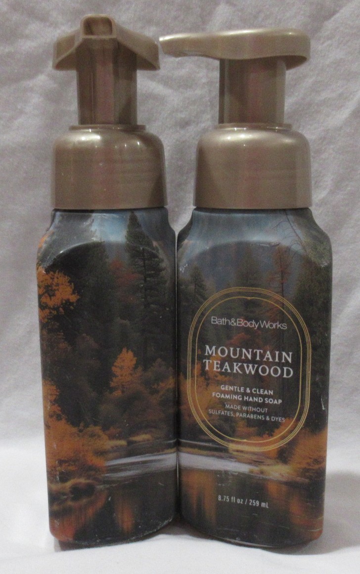 Bath & Body Works Gentle & Clean Foaming Hand Soap Lot Set 2 MOUNTAIN TEAKWOOD