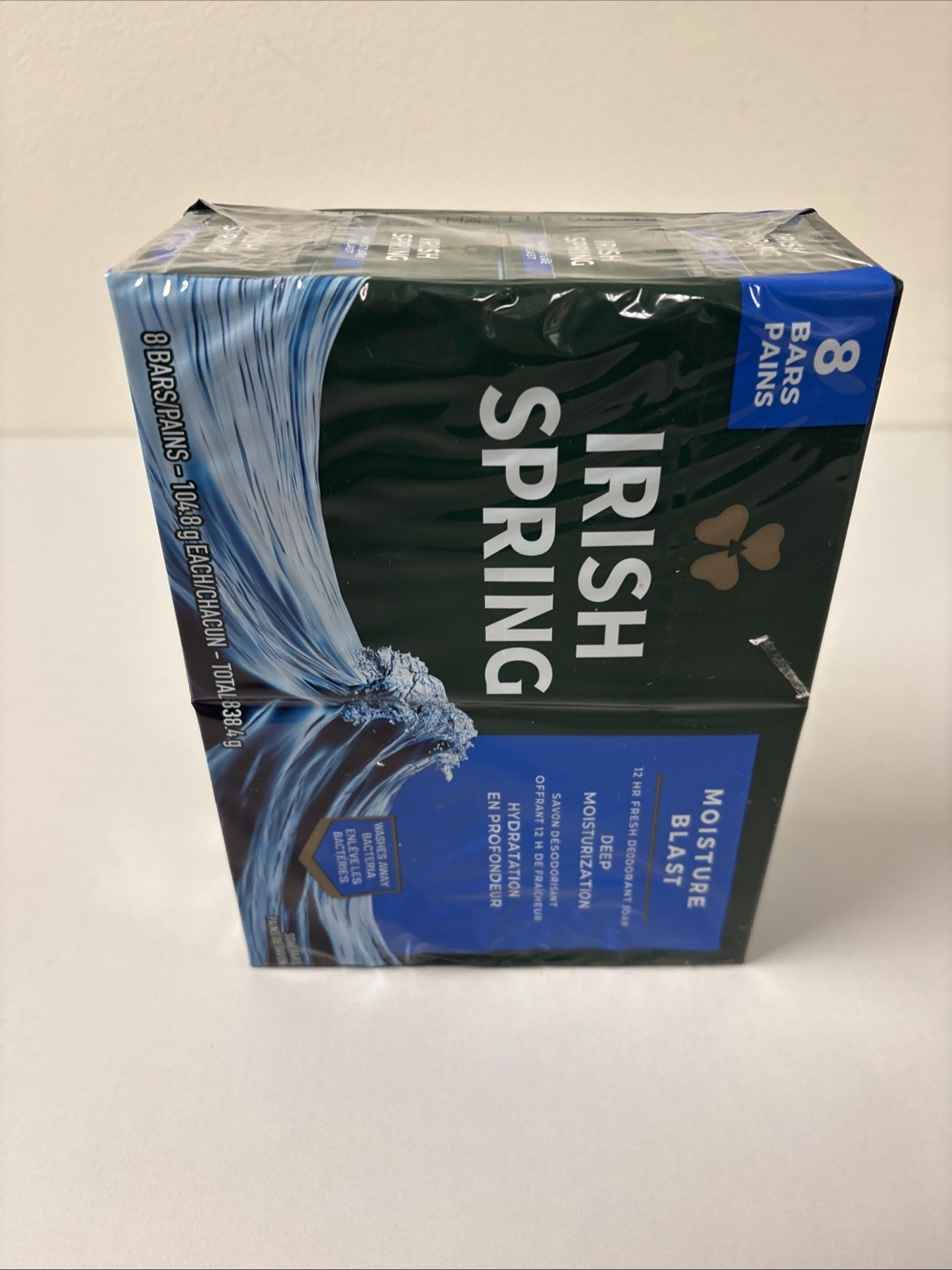 Irish Spring Deodorant Bar Soap Moisture Blast w HydroBeads 3.75oz 8 Pack B11-42