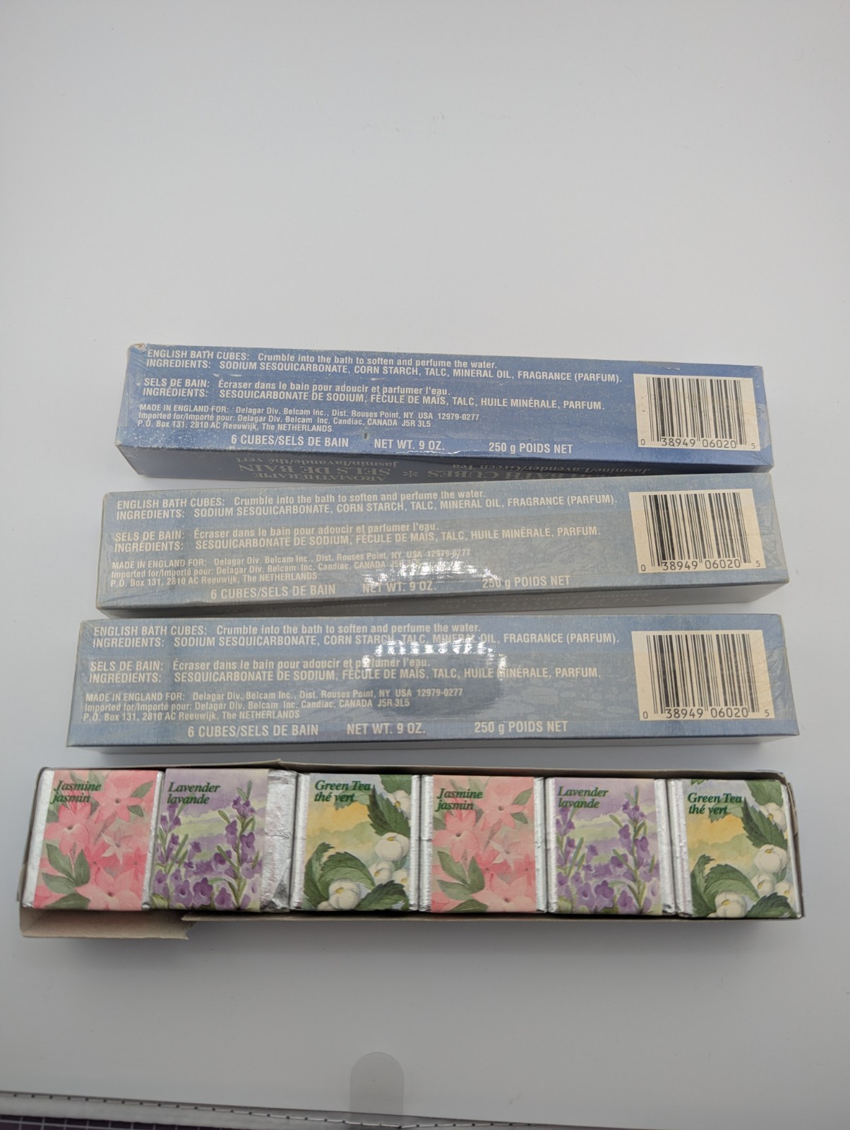 Vintage Aromatherapy English Bath 24 Cubes Jasmine Green Tea Lavender