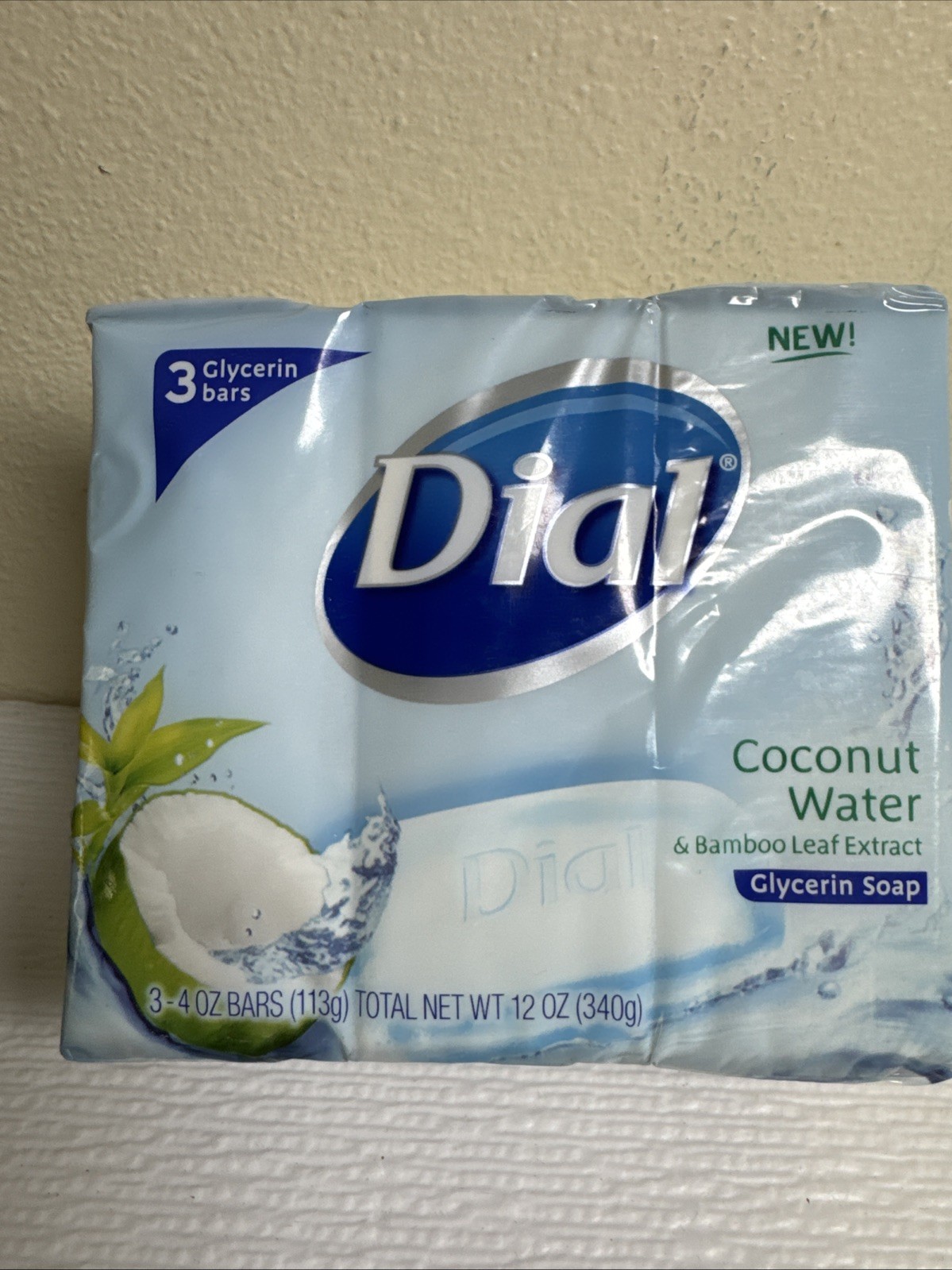 Dial Coconut Water 4 oz Soap Bars 3-Pack New in Original Packaging Discontinued