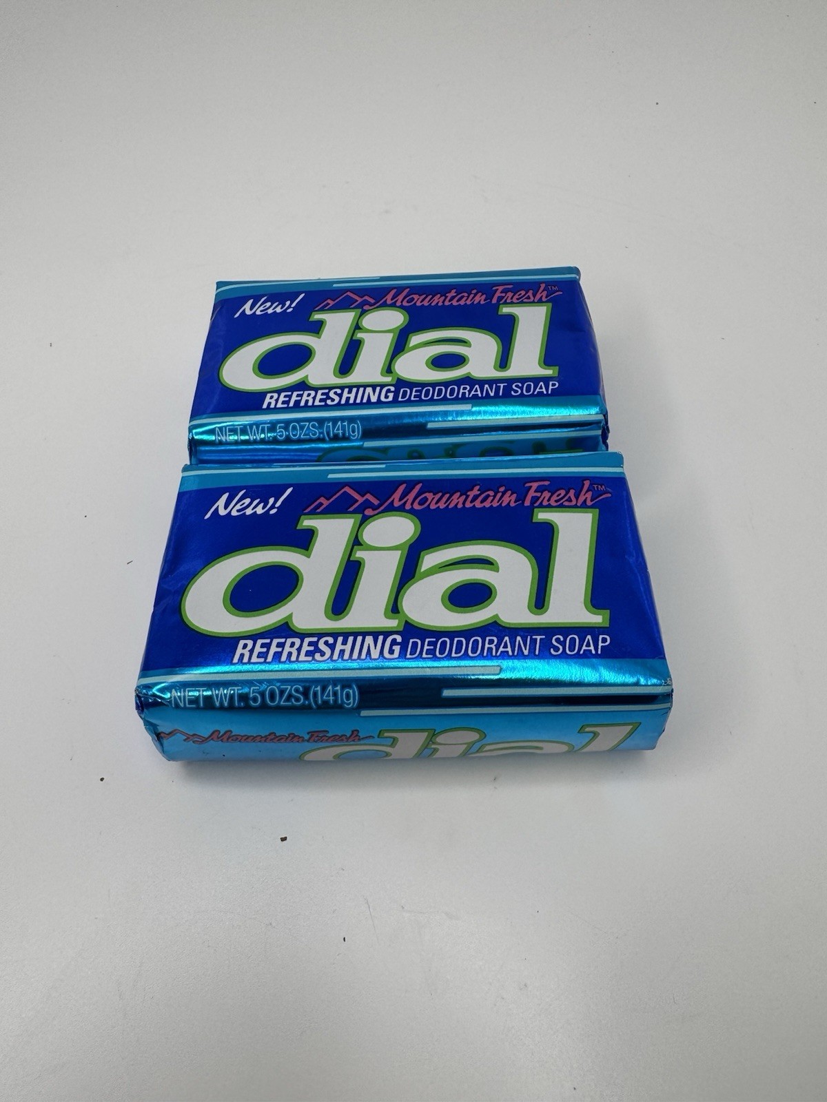 Dial Deodorant Refreshing Soap Bar Mountain Fresh 5 oz 2 Bars Vintage 80’s Logo
