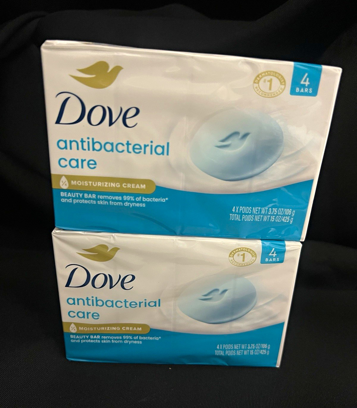 Dove Antibacterial Beauty Bar Soap, 4 Bars 3.75 oz Each, Multipack
