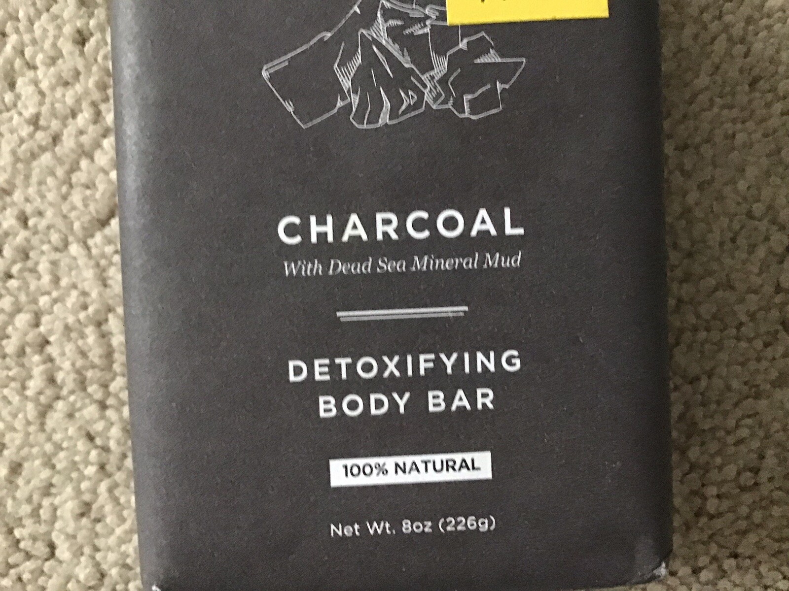 NEW Sunaroma Charcoal Detoxifying Body Bar 8 Oz. 100% Natural